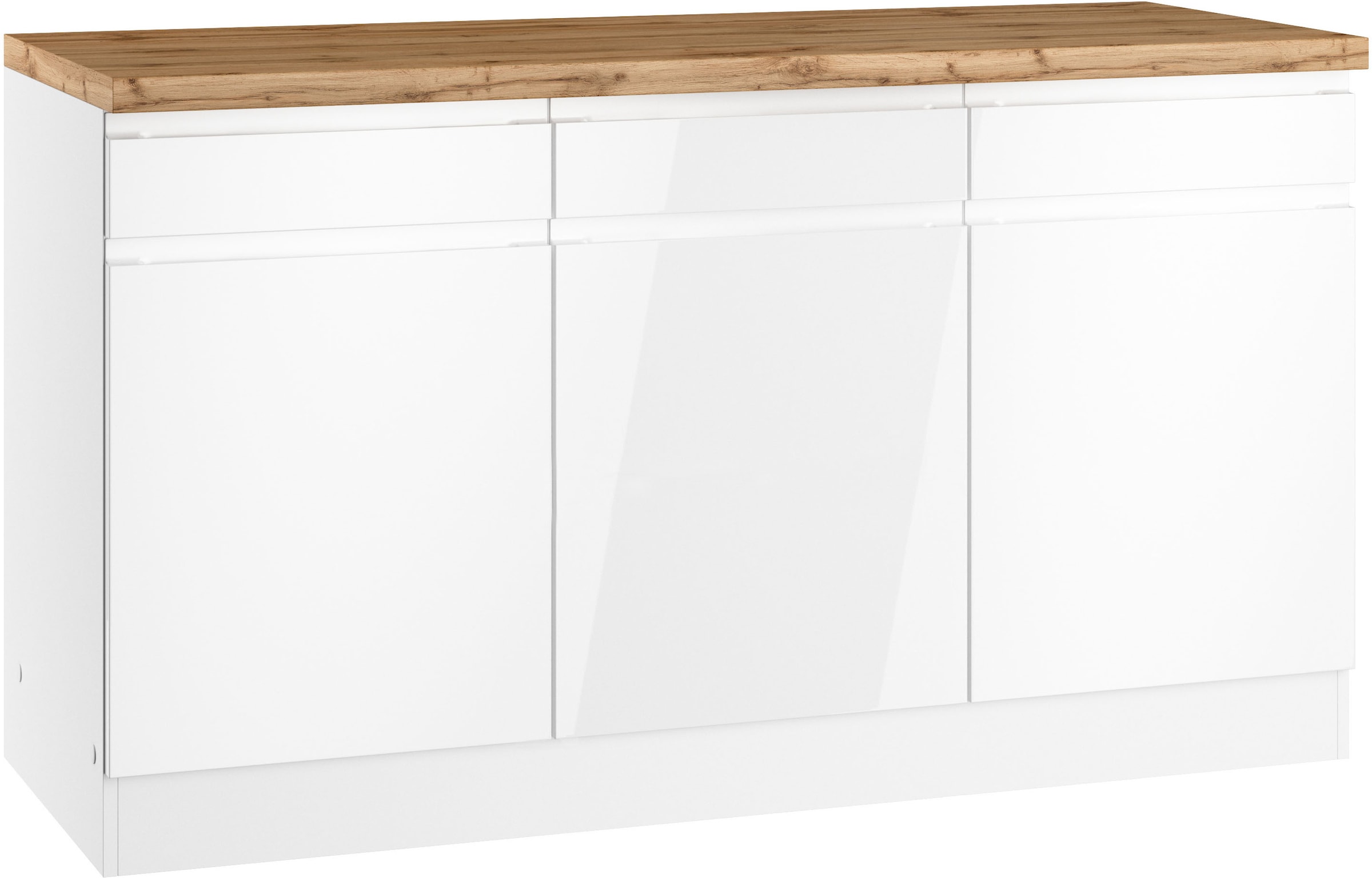 KOCHSTATION Armoire basse »KS-Virginia,neu in verbesserter Ausführung« Rangement, Softclose,  Largeur 150 cm, 3 portes, fonction soft-close