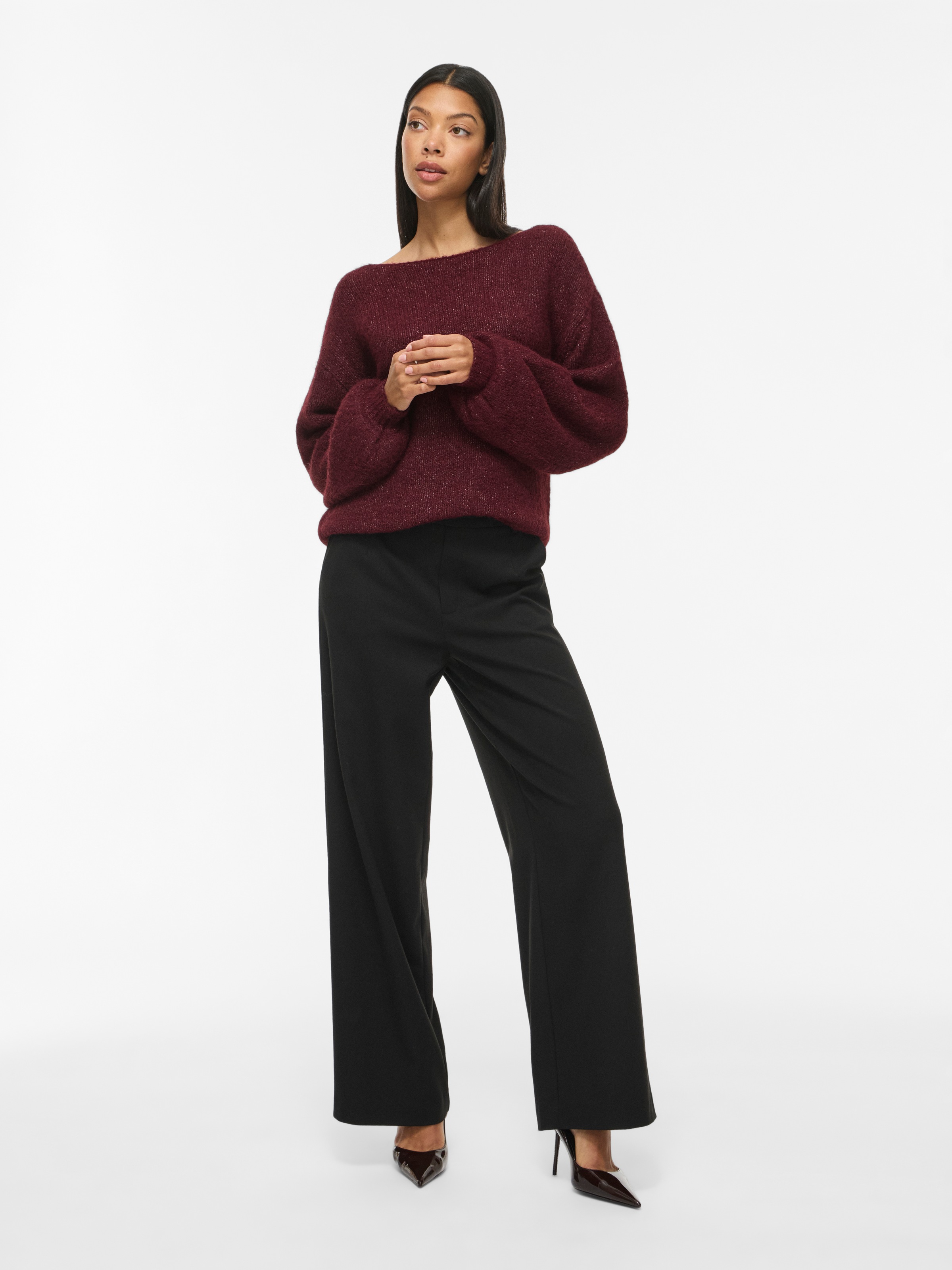 Vila Pull en tricot »VIMARLEY L/S KNIT PULLOVER- NOOS« mélange de matériaux, coupe régulière