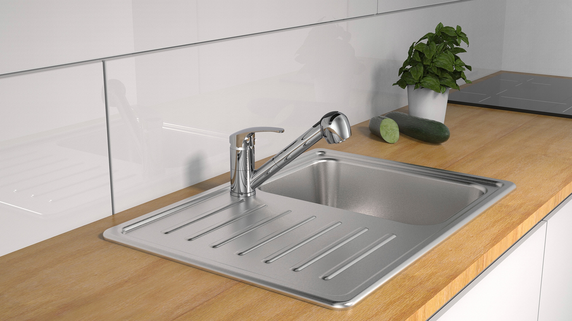 Schütte Spültischarmatur »DIZIANI« mit Geschirrbrause, Wasserhahn ausziehbar, Mischbatterie Küche, Chrom