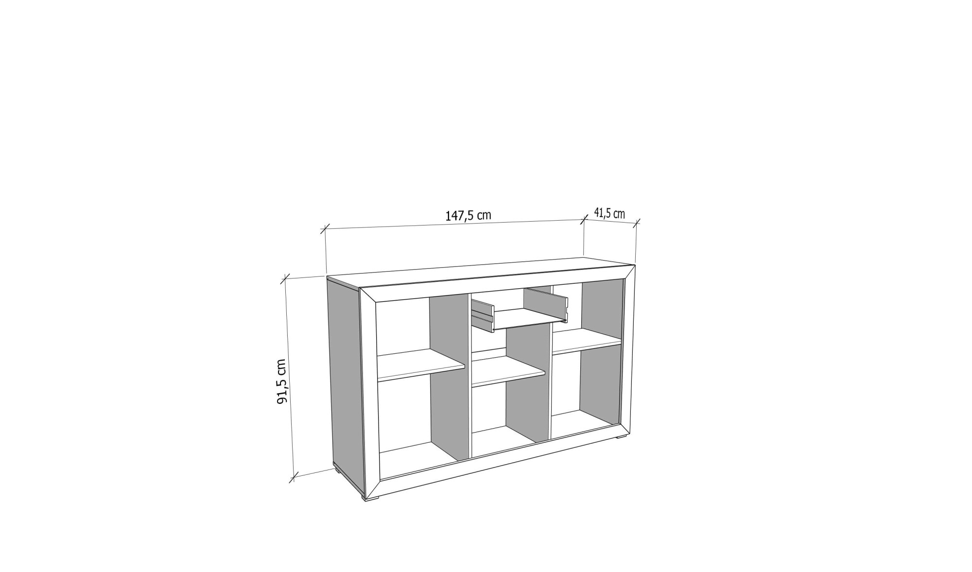 Home affaire Sideboard »Warwick Kombikommode, Schrank, Schubladenkommode« Modernes Sideboard: Kaschmir, 3 Türen & 1 Schublade, Heissfolienprägung