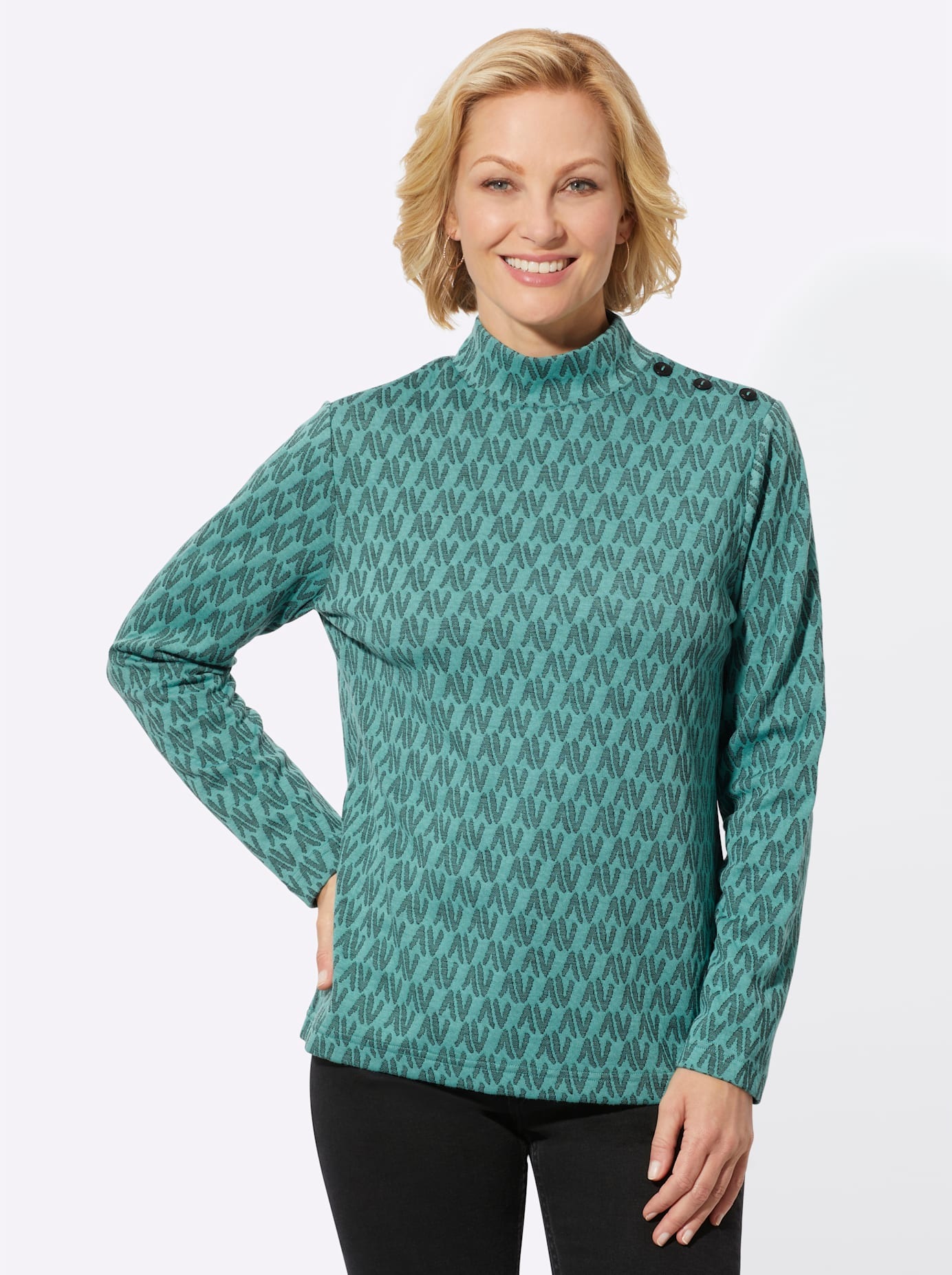 Classic Basics Stehkragenshirt »Jacquard-Shirt«, 1 Stk.
