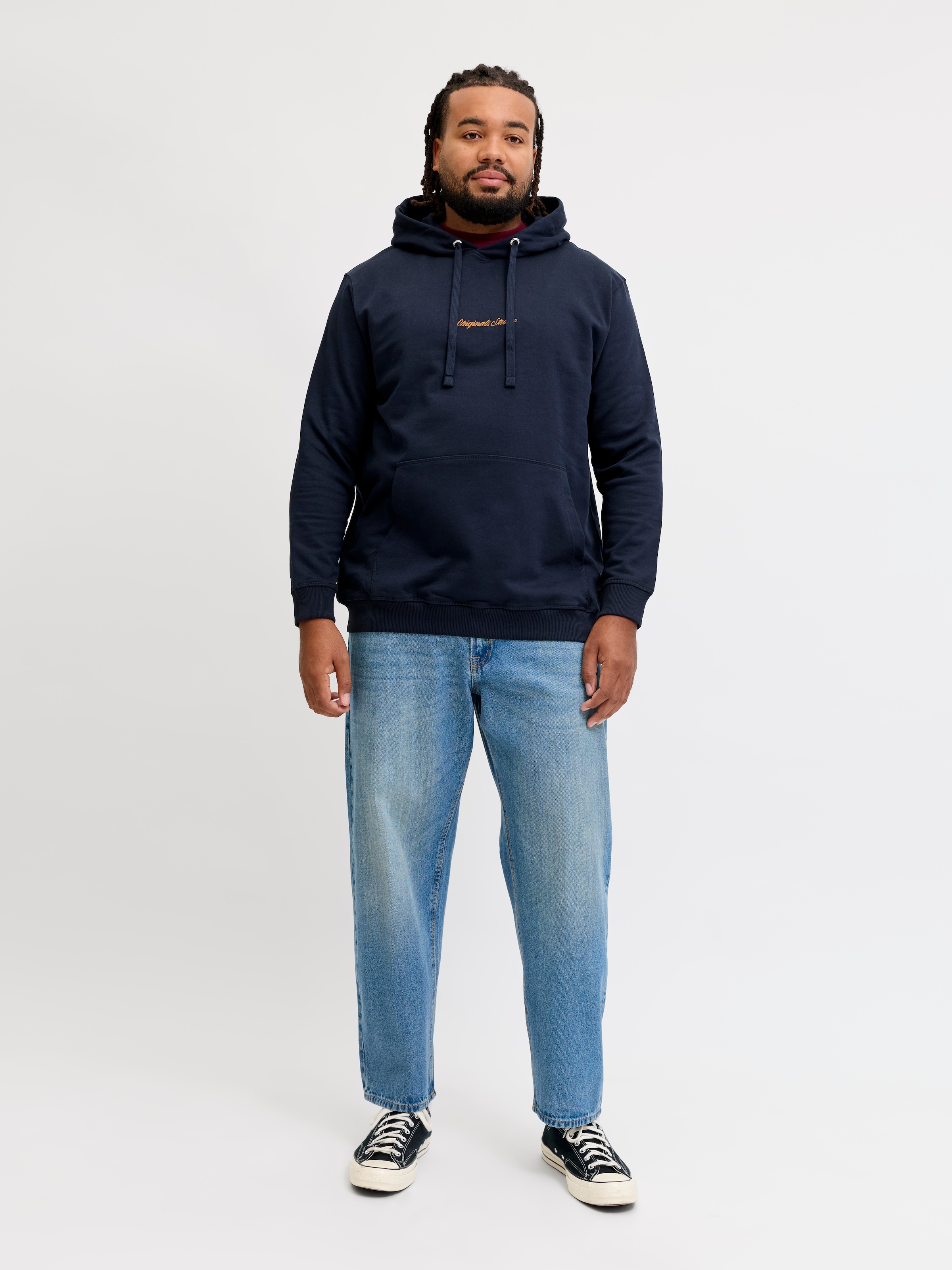 Jack & Jones PlusSize Sweat à capuche »JORNORREBRO EMB SWEAT HOOD PLS«, mélange coton, coupe régulière
