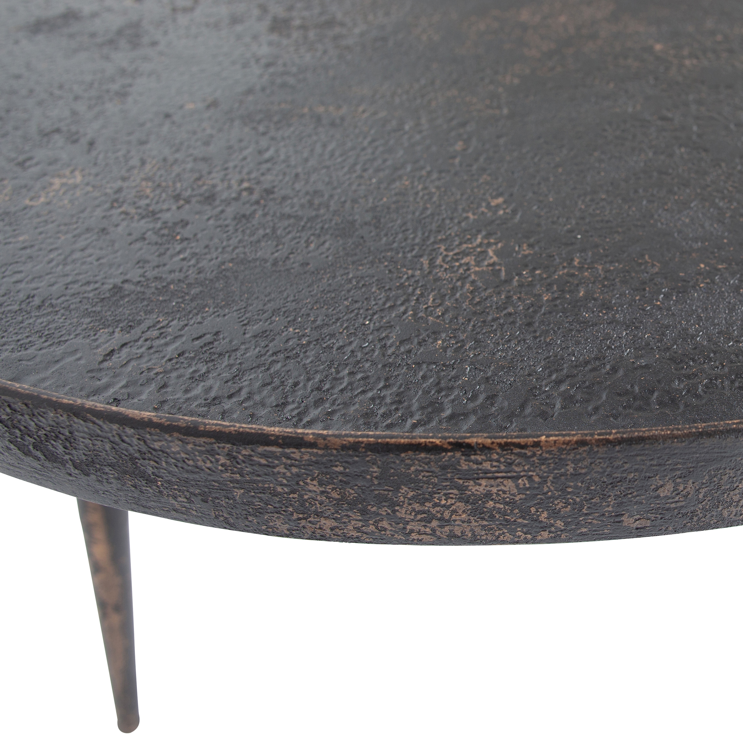 WOOOD Beistelltisch »Bounds breiter Ausführung mit Multiplex-Zinkbeschichtung Ø 76 x 40 cm« 4 cm Randerhöhung, Metallbeine Höhe 36 cm, Tragkraft 20 kg