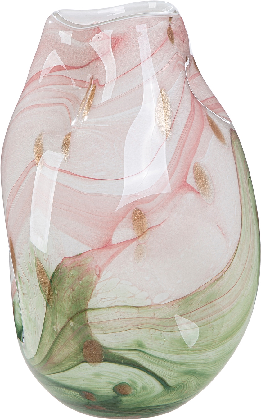 GILDE Vase de table »Vase Antanarivo rosa H. 28 cm« Vase décorative, verre, Antananarivo, décoration de table, déco tendance, vase design