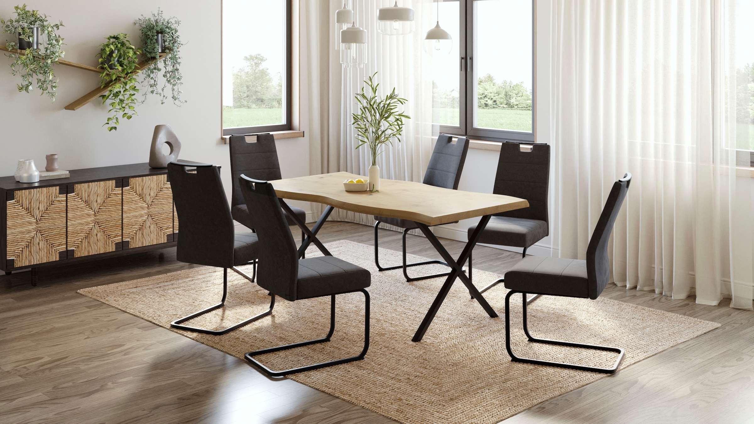 HELA Freischwinger »KERTIN« (Set) 2 Stk.XL Sitzbreite, Griff, Federkorb, 140kg belastbar