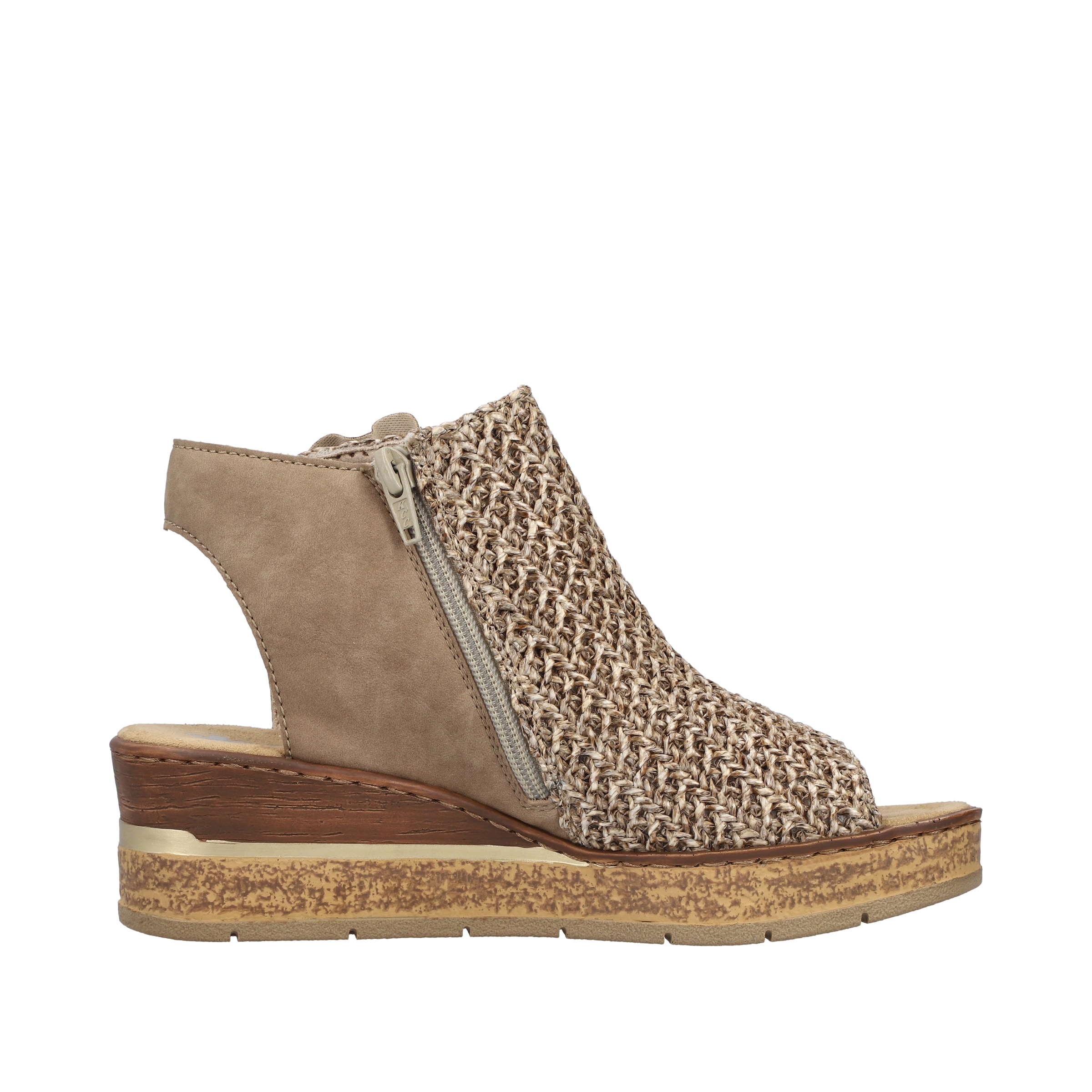 Rieker  Sandale compensée, chaussure d'été, sandalette à plateforme avec fleur