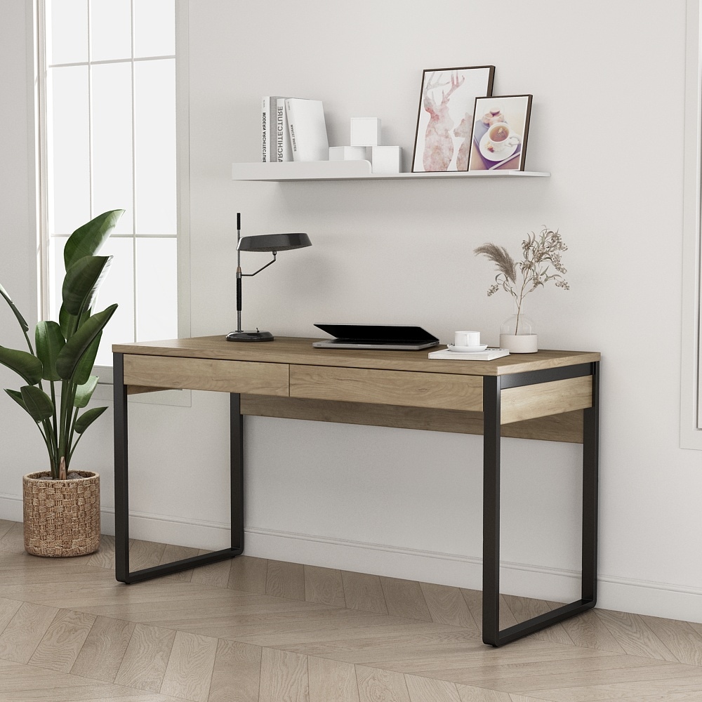 GOODproduct Bureau »Moid, Computertisch im modernen Design,« Breite 120/140/160 cm, mit Metallbeinen & Schublade