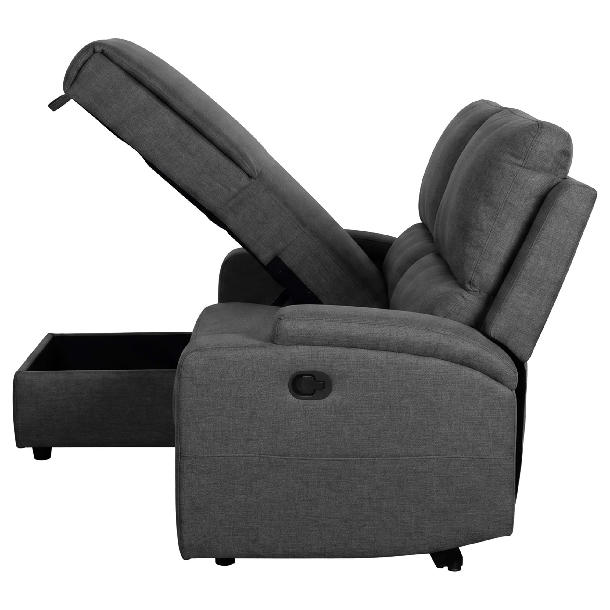 GOODproduct Canapé d'angle »NAPORI Struktur, Multimediasofa, L-Form« fonction relax manuelle ou électrique, USB-A pour la version électrique, coffre de rangement