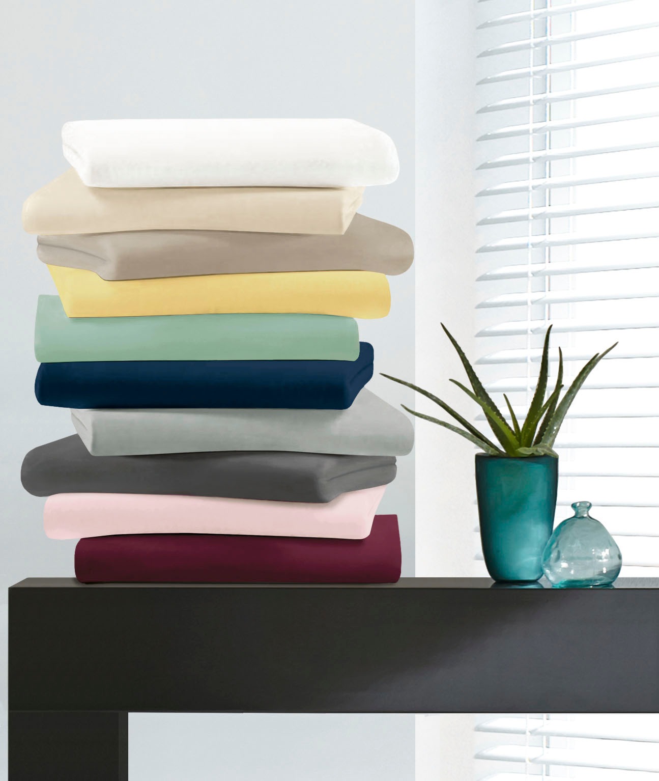 BIERBAUM Draps de lit »Jersey« 95 % Baumwolle und 5 % Elasthan für optimale Weichheit und Dehnbarkeit