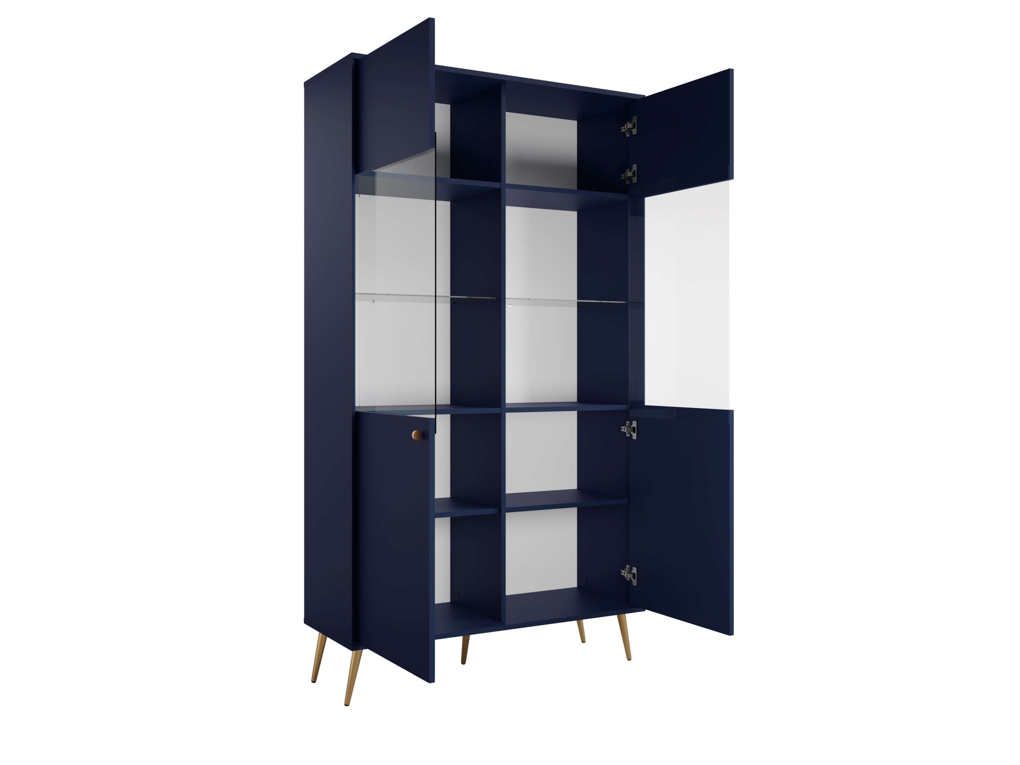 Home affaire Vitrine »ROMILDA Glasvitrine mit viel Stauraum, Masse B/T/H: 105/40/191 cm« Vitrinenschrank, Standvitrine mit 2 Türen, 10 Fächer