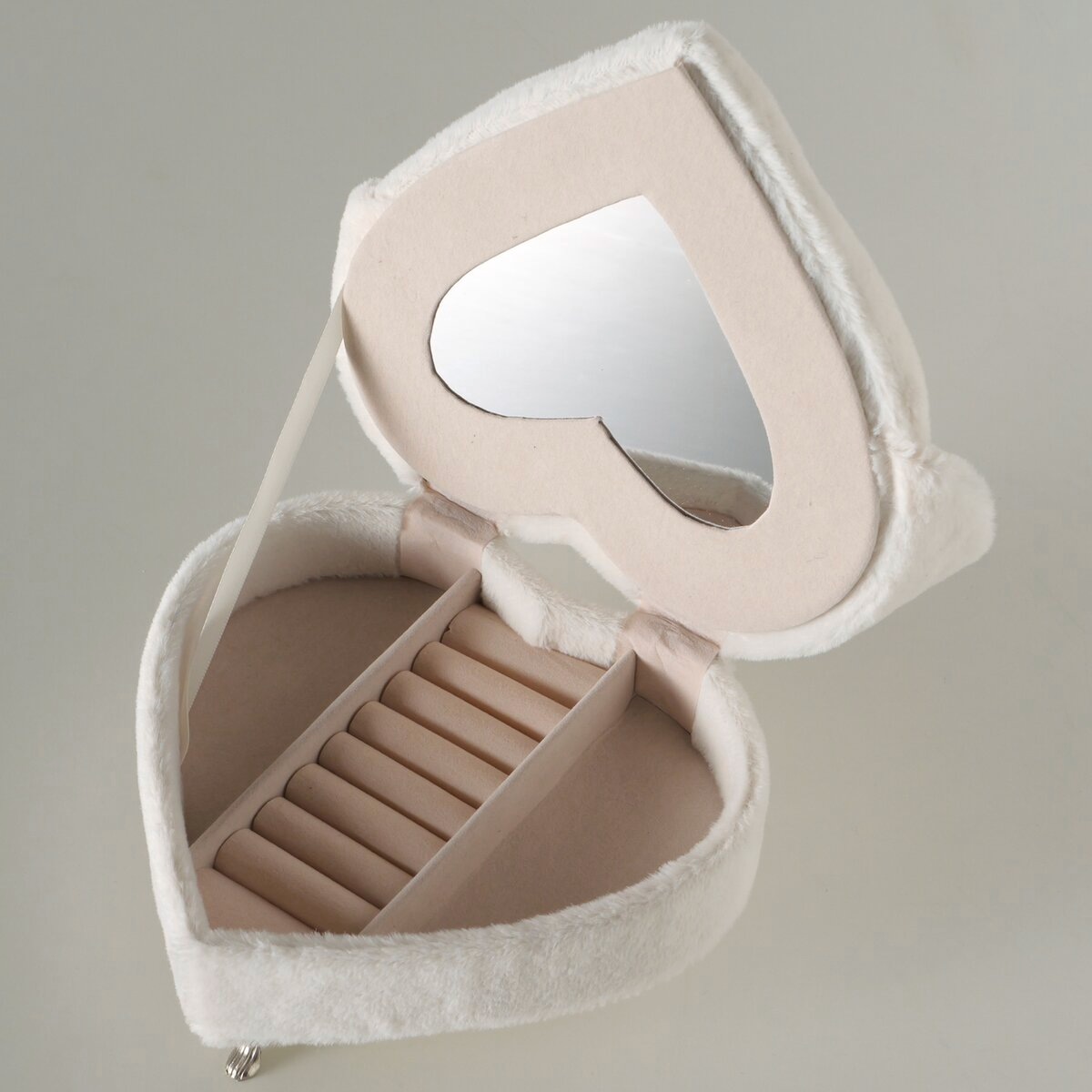 GOODproduct Schmuckkasten »Couchy cremeweiss« Handgearbeitete Qualität mit edler Plüschveredelung, Herzform