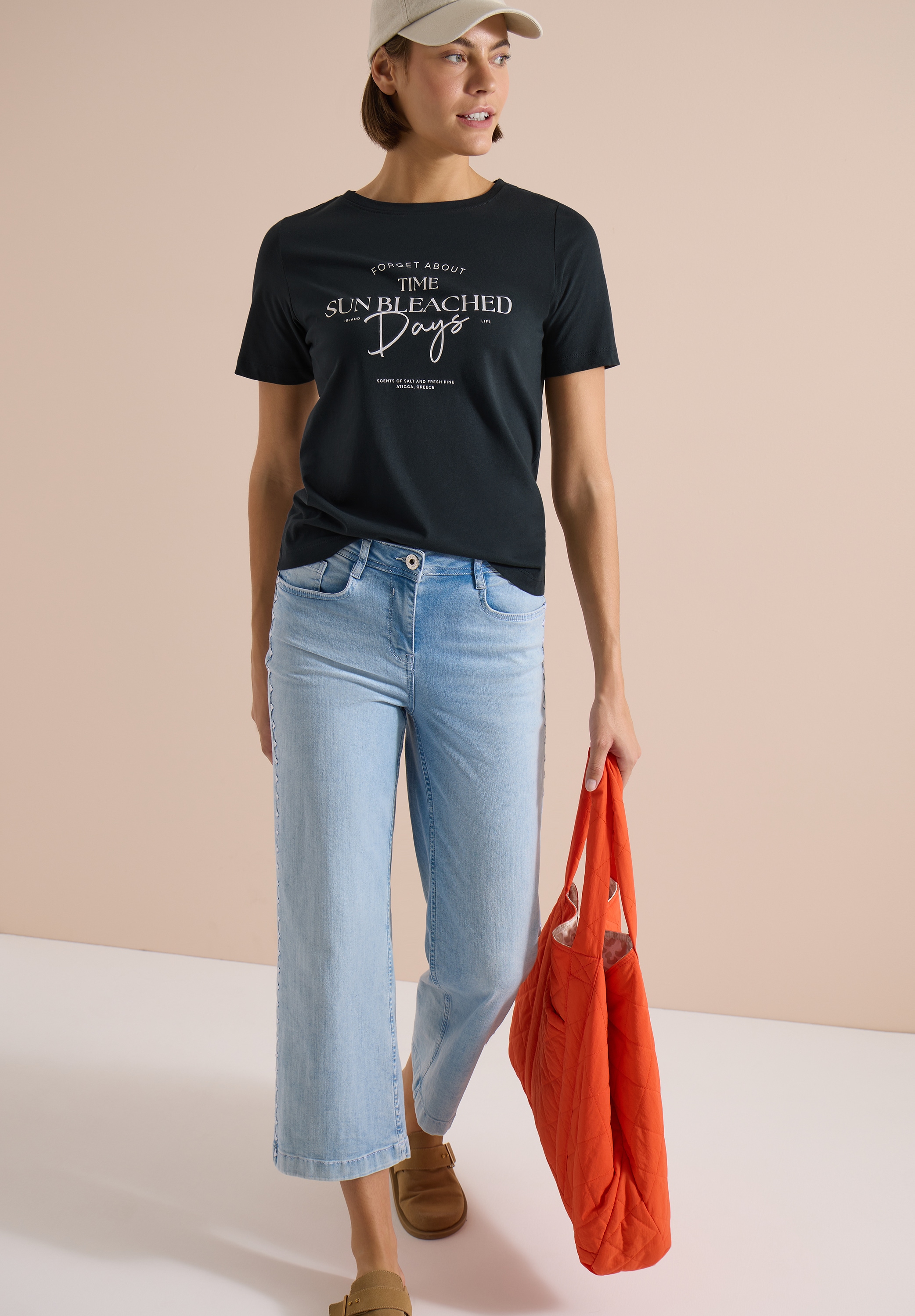 Cecil T-shirt imprimé »Style Lea« t-shirt d'été, col rond, coton, imprimé