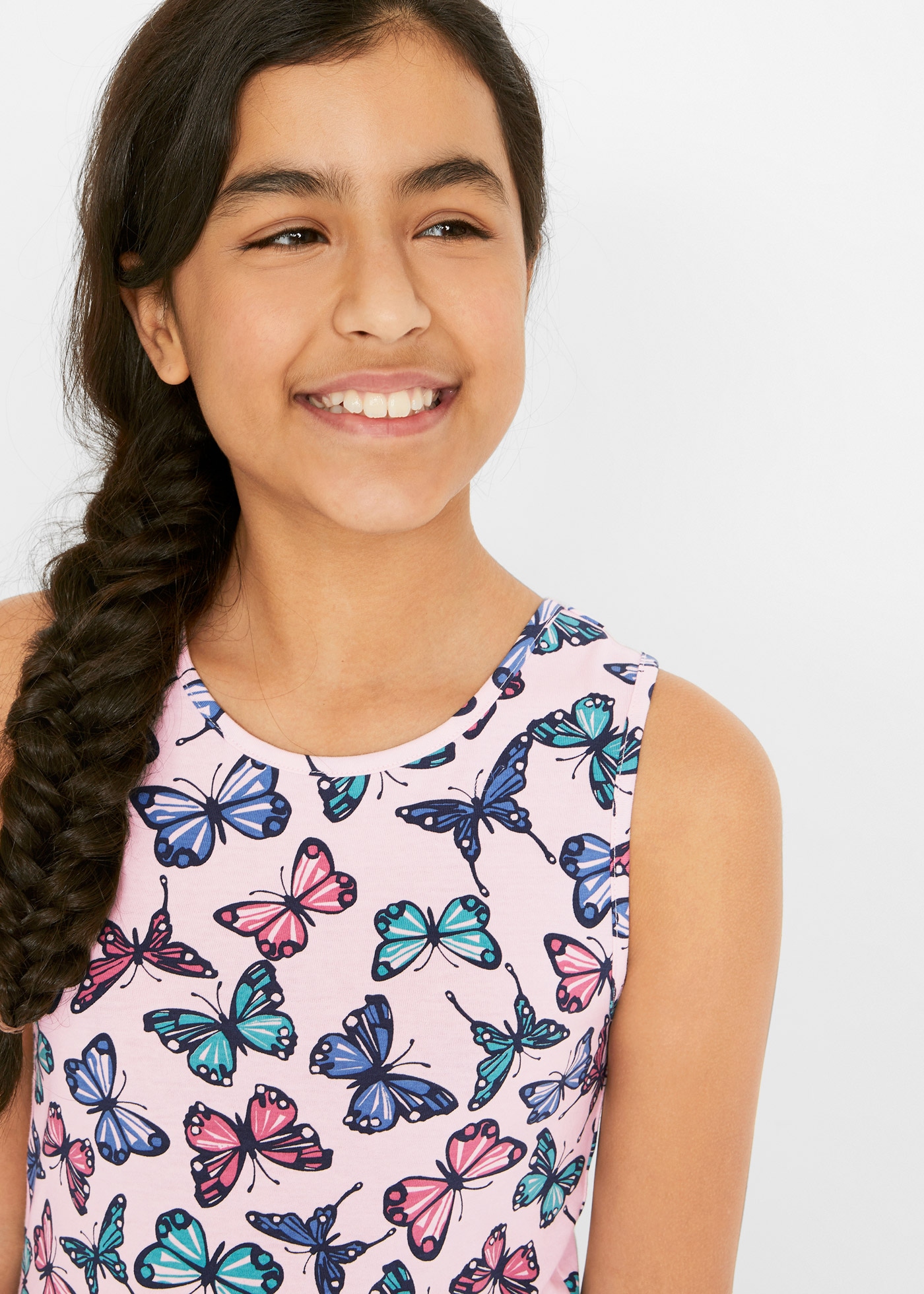 bonprix Robe en jersey aus Baumwolle, ärmellos, leicht schwingender Schnitt