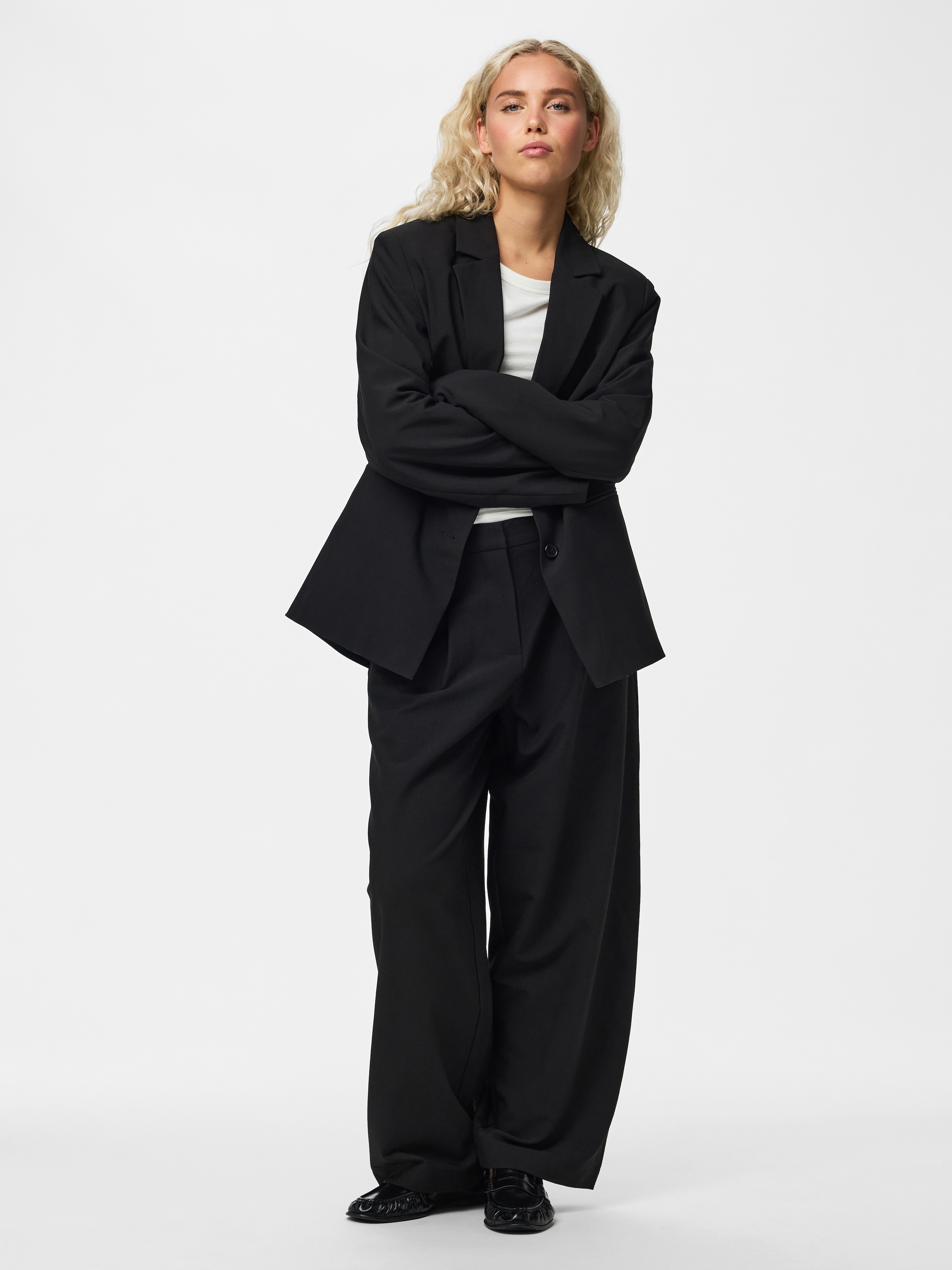 pieces Blazer long »PCBOSELLA LS LOOSE BLAZER NOOS BC« mélange de matériaux