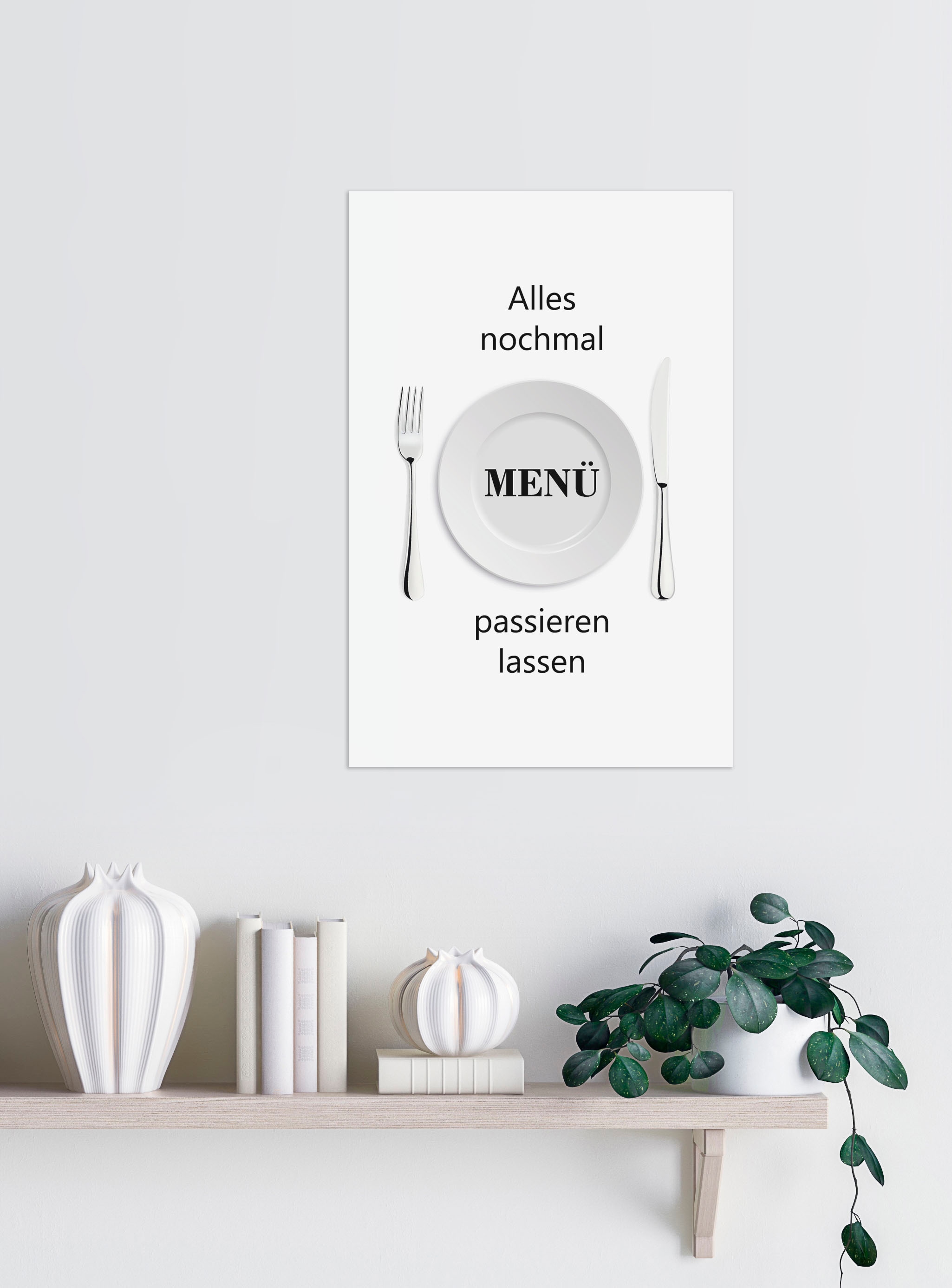 queence Wanddekoobjekt »Menü« Stahlschild, Blechschild, Spruch, Witzig, Wanddeko, retro, 20x30cm