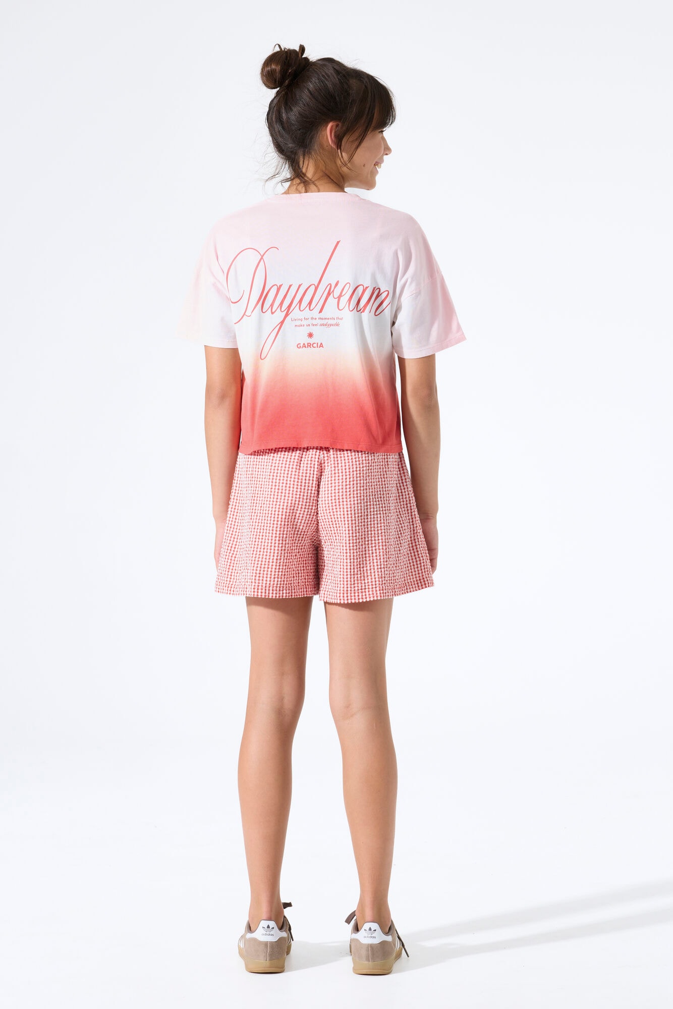 Garcia T-shirt à manches courtes avec dégradé de couleur et impression/pour filles