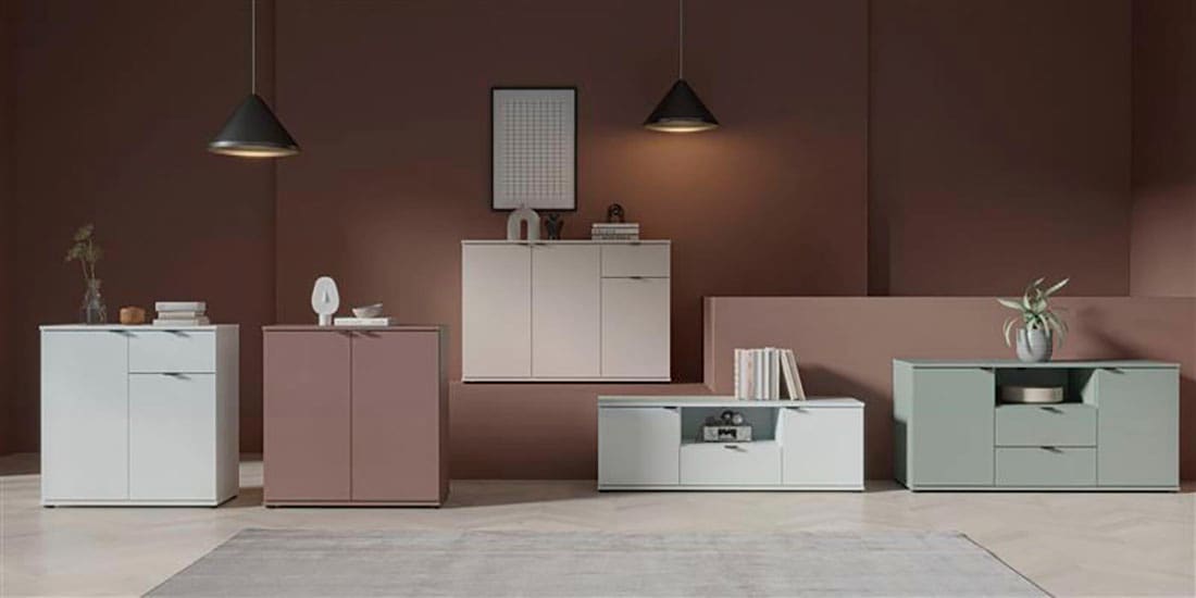 FORTE Buffet »Ganymede« Buffet, rangement, tiroir; poignées métal, 4 décors, largeur 119,8cm