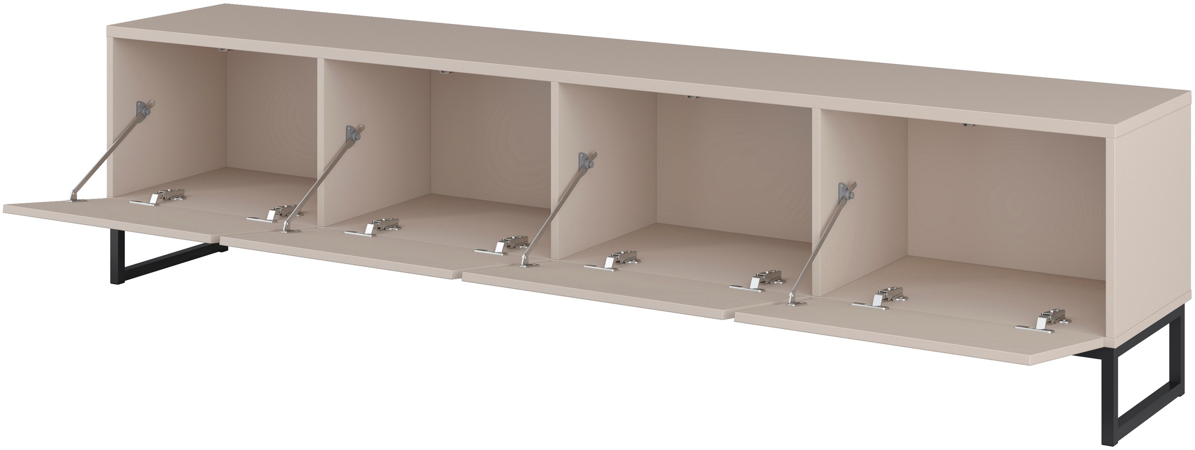 Home affaire Lowboard »Alto, Breite 208,5 cm, TV-Board mit 4 Klappen, push-to-open« TV-Kommode mit viel Stauraum, push-to-open-Funktion, Metallkufen