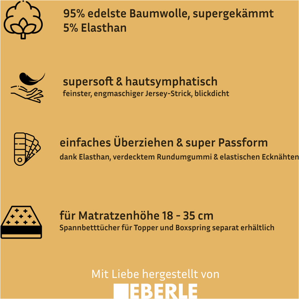 bellana Spannbettlaken »Jersey-Elasthan deluxe« für Standardmatratzen, Wasserbetten und Boxspringbetten