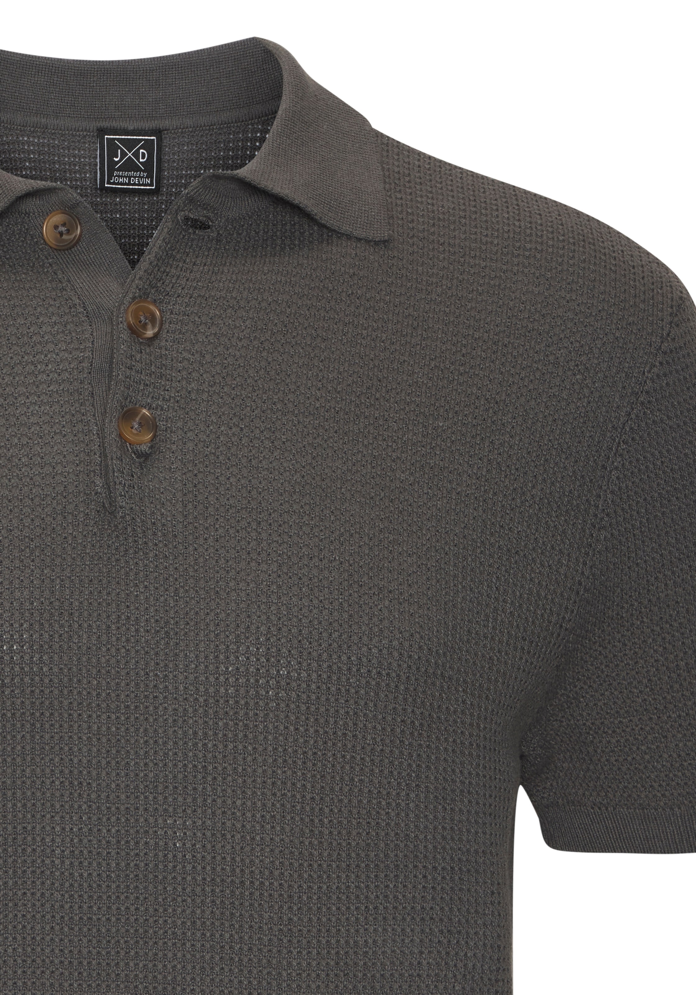 John Devin Kurzarmshirt »- Strick Poloshirt, Regular fit« mit Polokragen und kleiner Knopfleiste