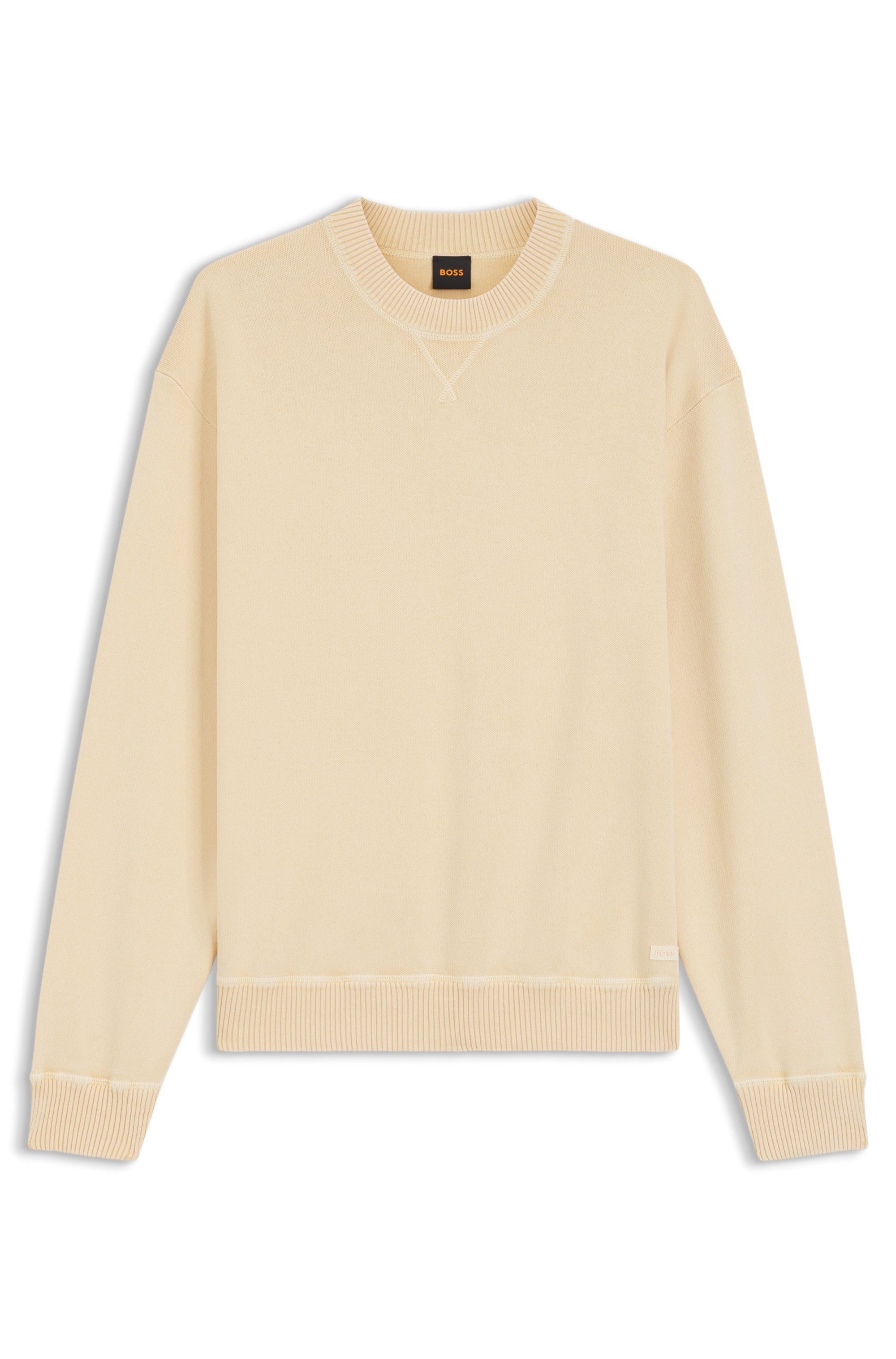 BOSS ORANGE Strickpullover »Akapulko« Relaxed Fit, reine Baumwolle, moderner Used-Effekt