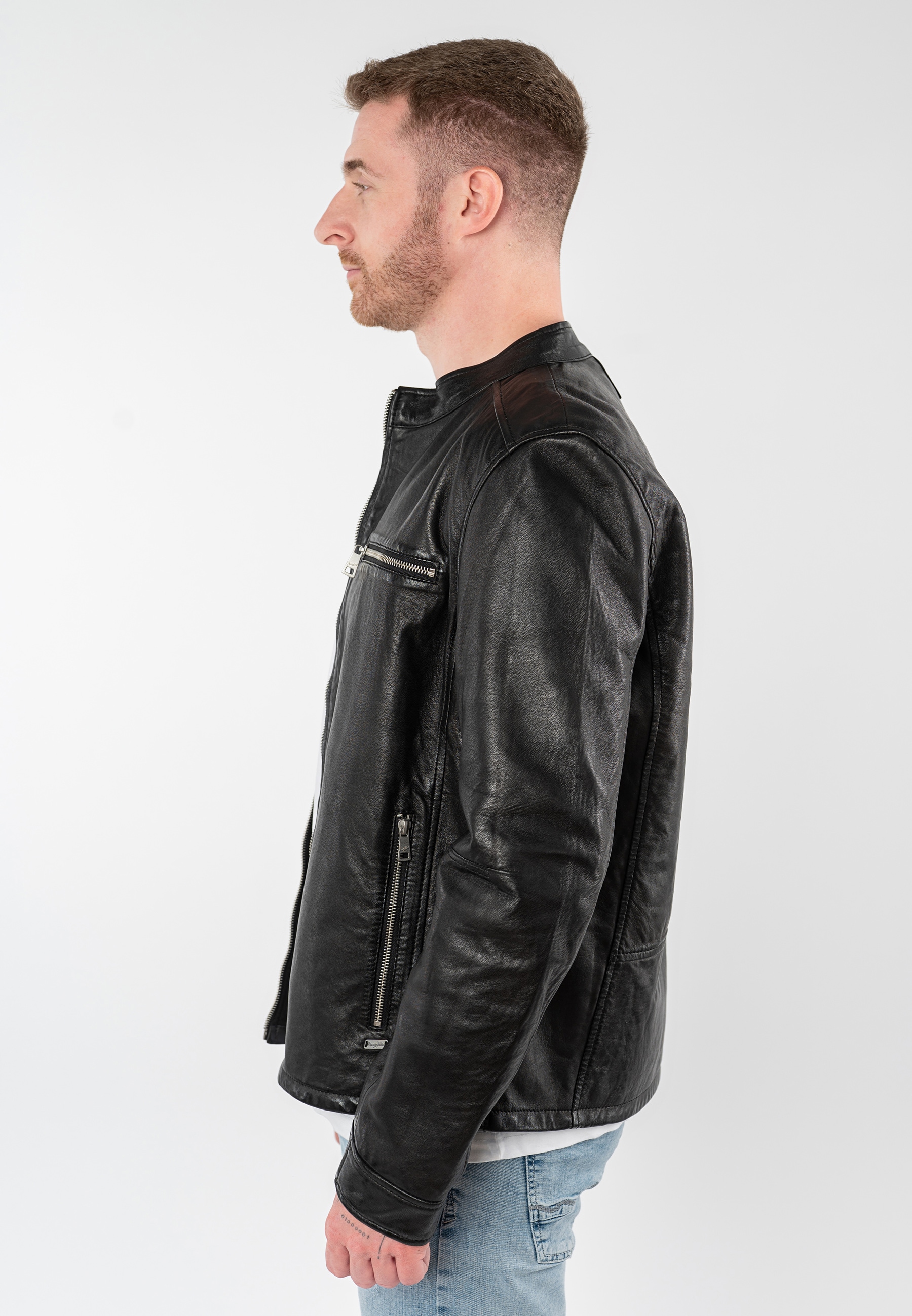 Mauritius Veste en cuir »MMBounto« mit Stehkragen