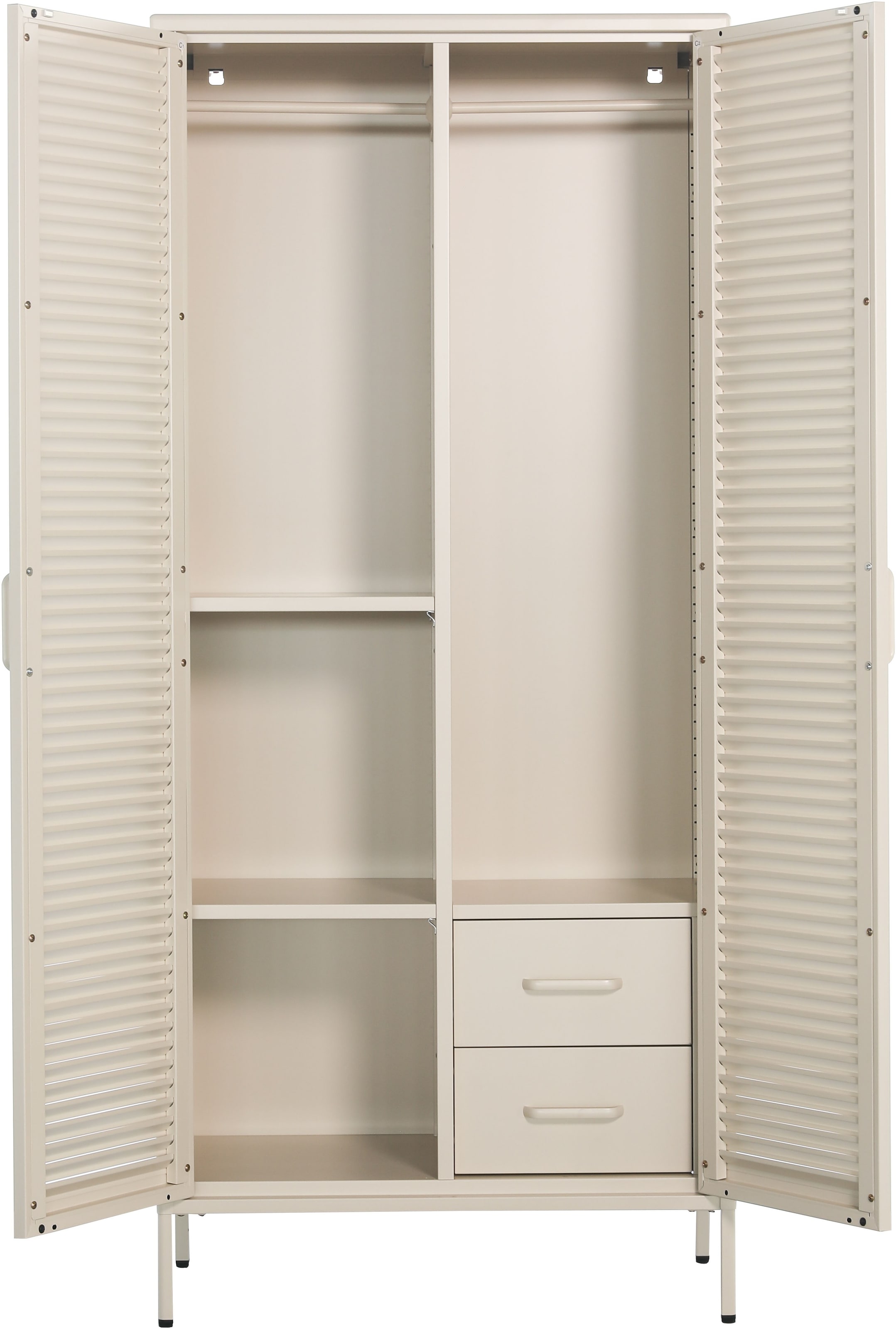 GOODproduct Kleiderschrank »GERRON Kleiderschrank Metallschrank Spind« Schlafzimmerschrank mit 2 Türen weiss Breite 80cm
