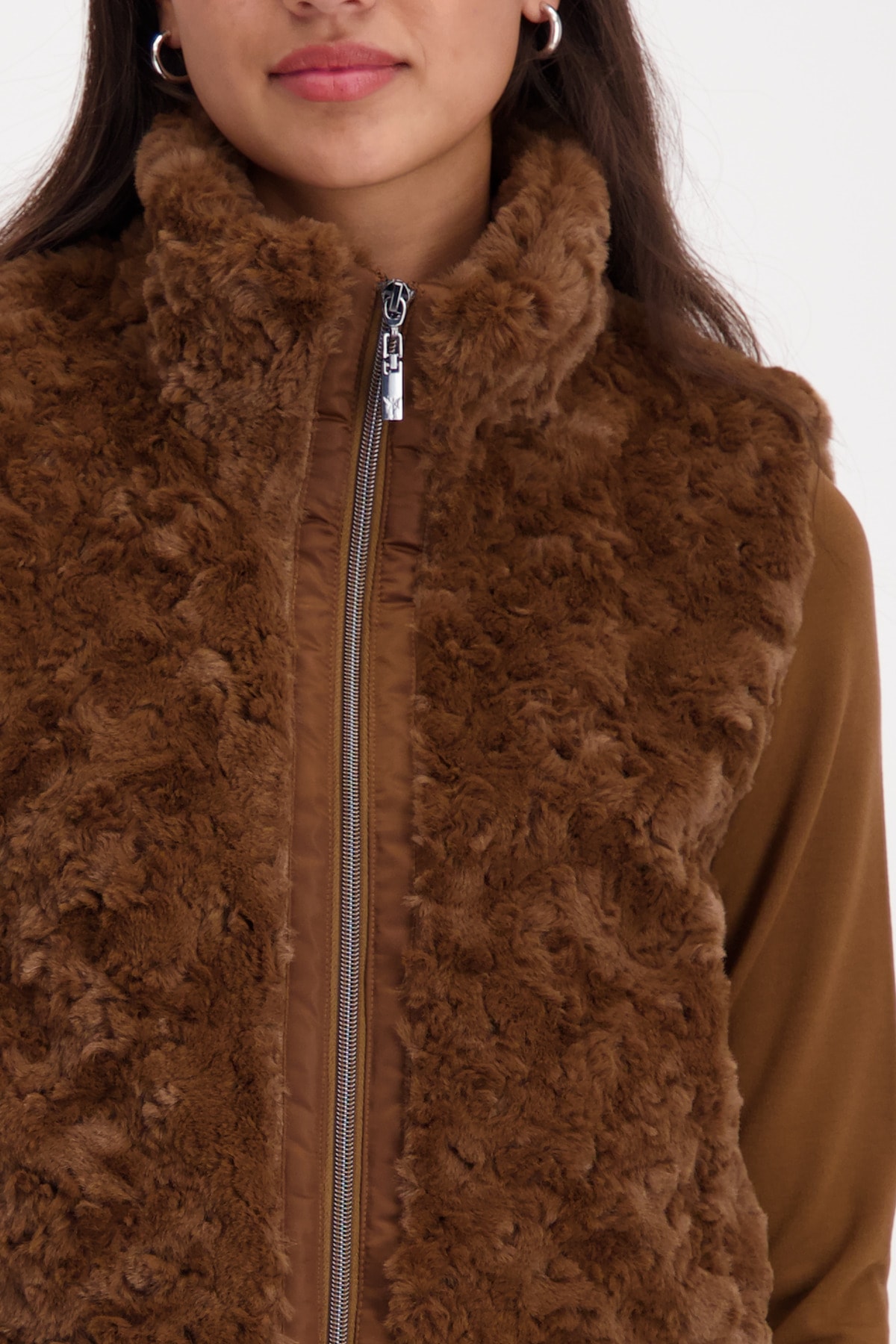 Monari Gilet en imitation fourrure Regular fit mit Stehkragen