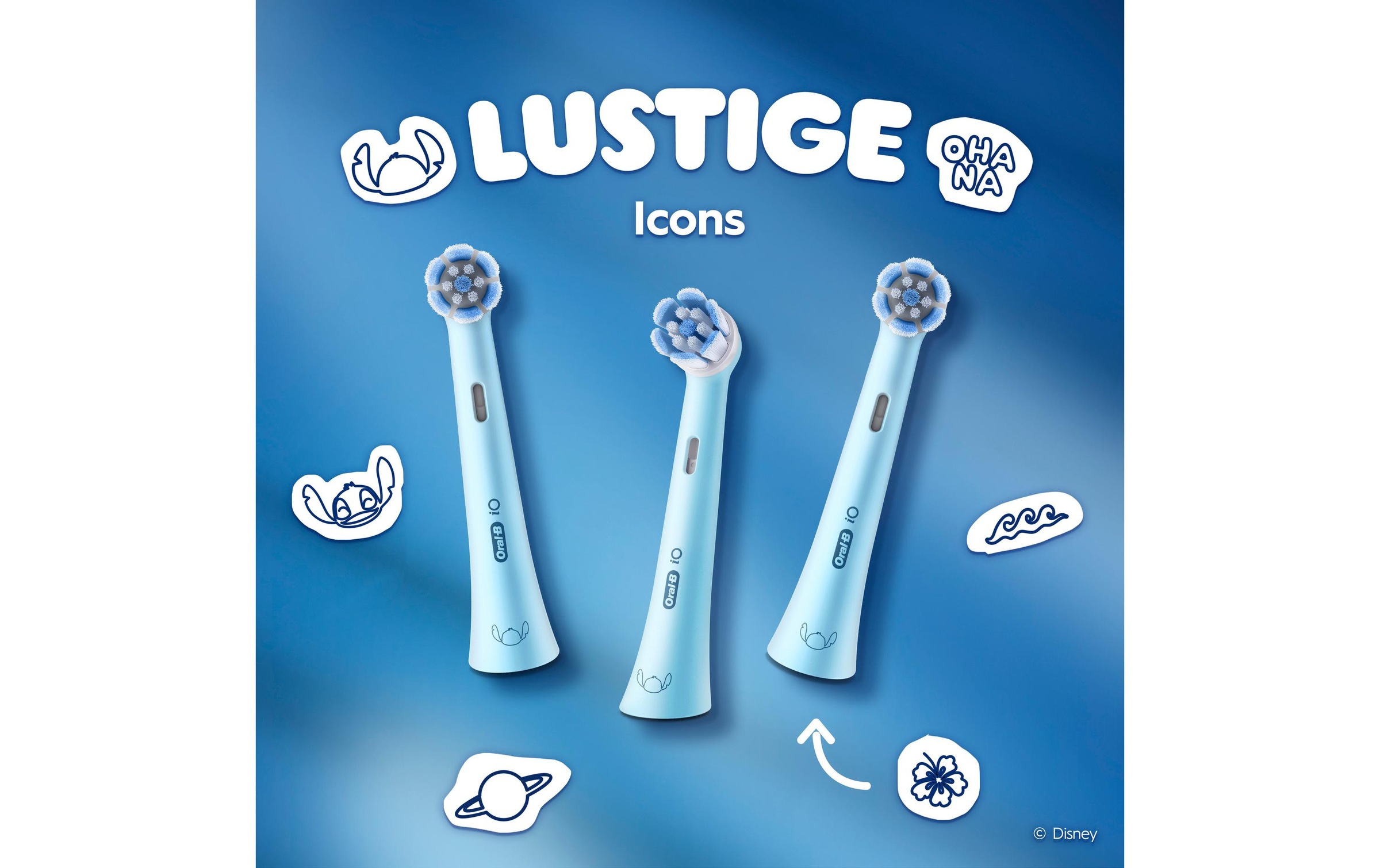 Oral-B Aufsteckbürsten »iO Kids 6+ Disney Stitch« Sanft zu wackeligen Zähnen & Zahnfleisch, ab 6 Jahren