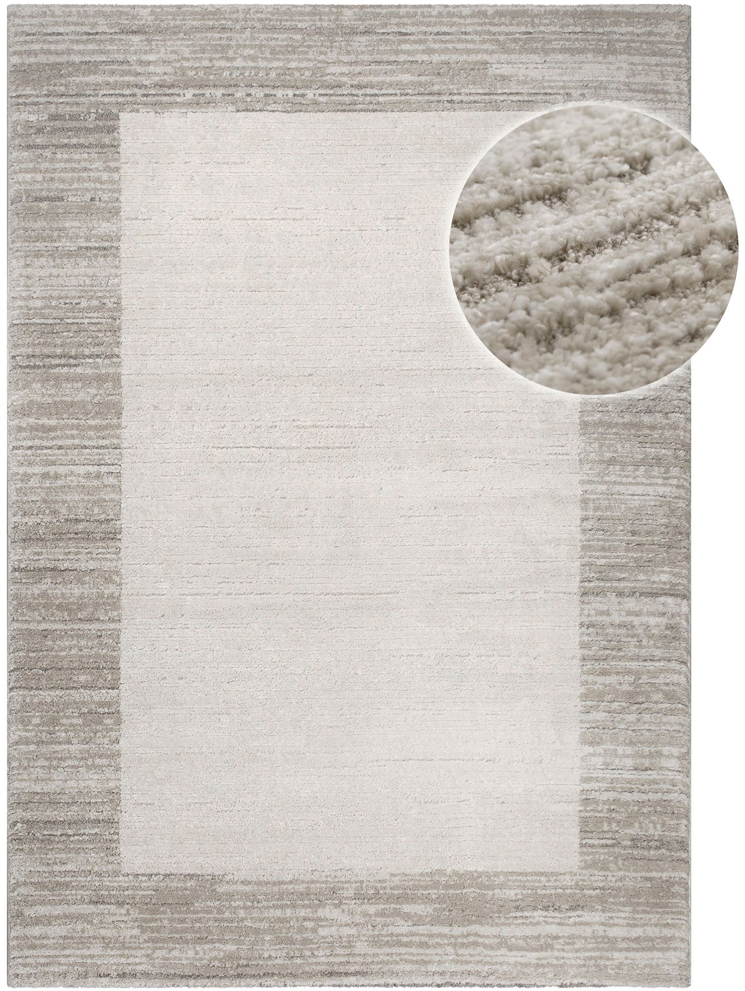 GOODproduct Teppich »Alaric« rechteckig 18 mm Höhe Kurzflor, modernes Bordüre Design, weiche Oberfläche, Wohnzimmer