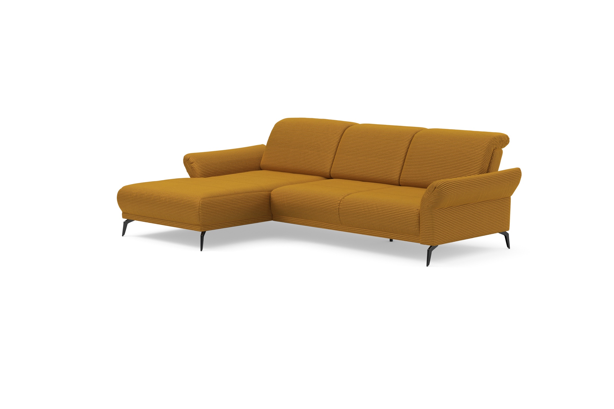 Home affaire Canapé d'angle »Coco L-Form« Sitztiefen-, Arm- und Kopfteilverstellung, Cord-Bezug, Fusshöhe 15 cm