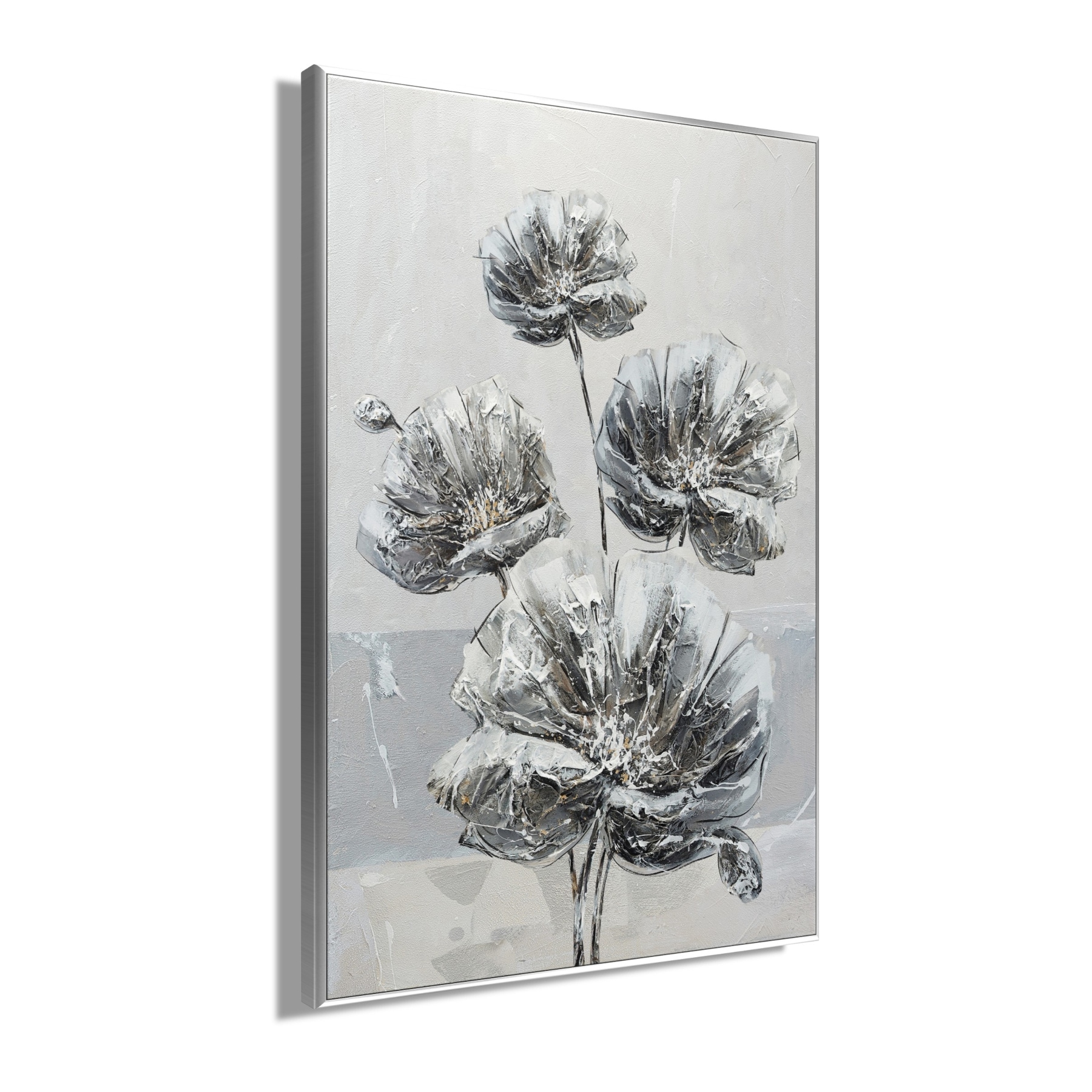 Bönninghoff Peinture à l'huile »handarbeit gerahmt BLUMEN 78x118 cm – Wandbild Deko modern« Fleurs | Images de fleurs 1 cuis tlg. fabriqué à la main, chaque image est unique, cadre à joint creux