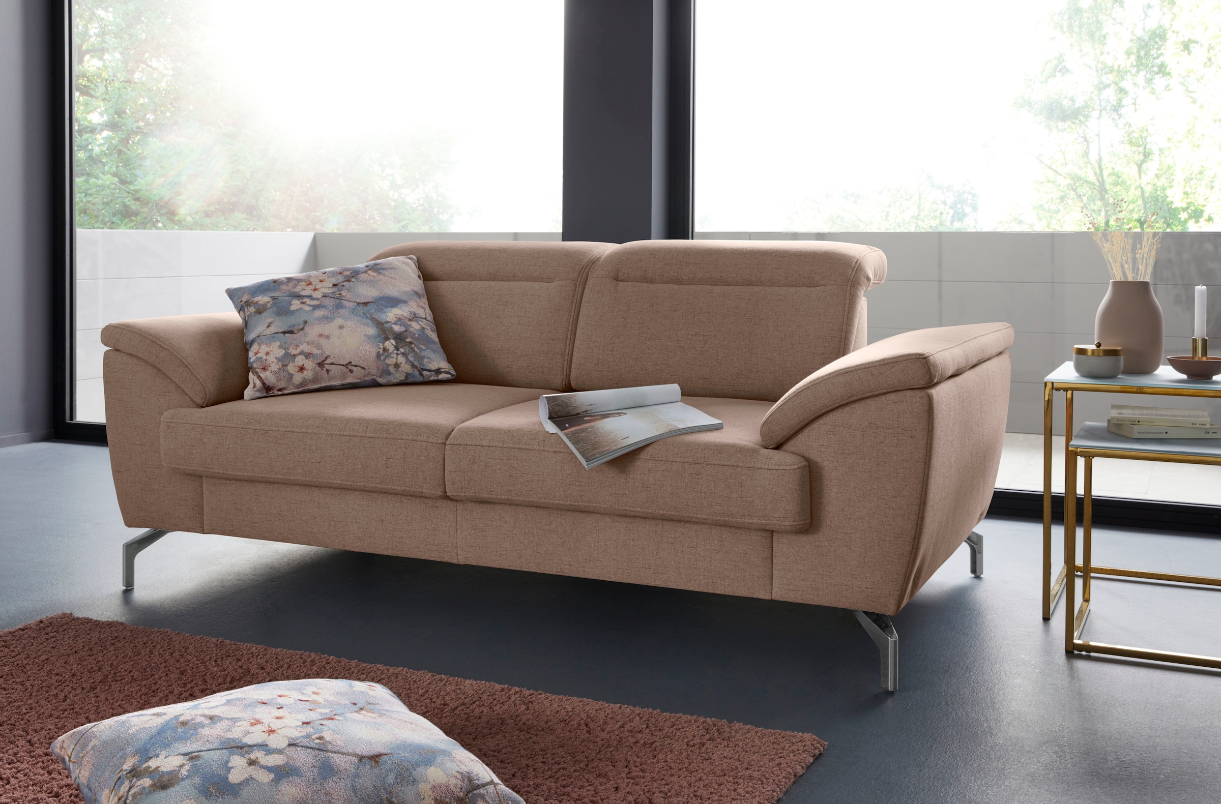 sit&more 2-places »Percy« 15 cm Fusshöhe, Sitztiefenverstellung, wahlweise Kopfteilverstellung