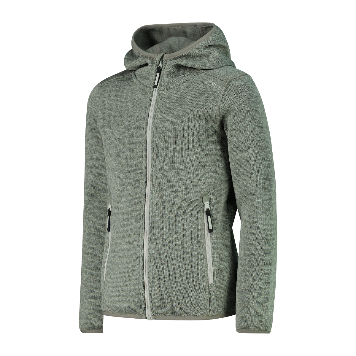 CMP Strickfleecejacke »KID G JACKET FIXED HOOD« mit Kapuze wärmende Strickfleecejacke aus Polyester, mit Kapuze und Kinnschutz