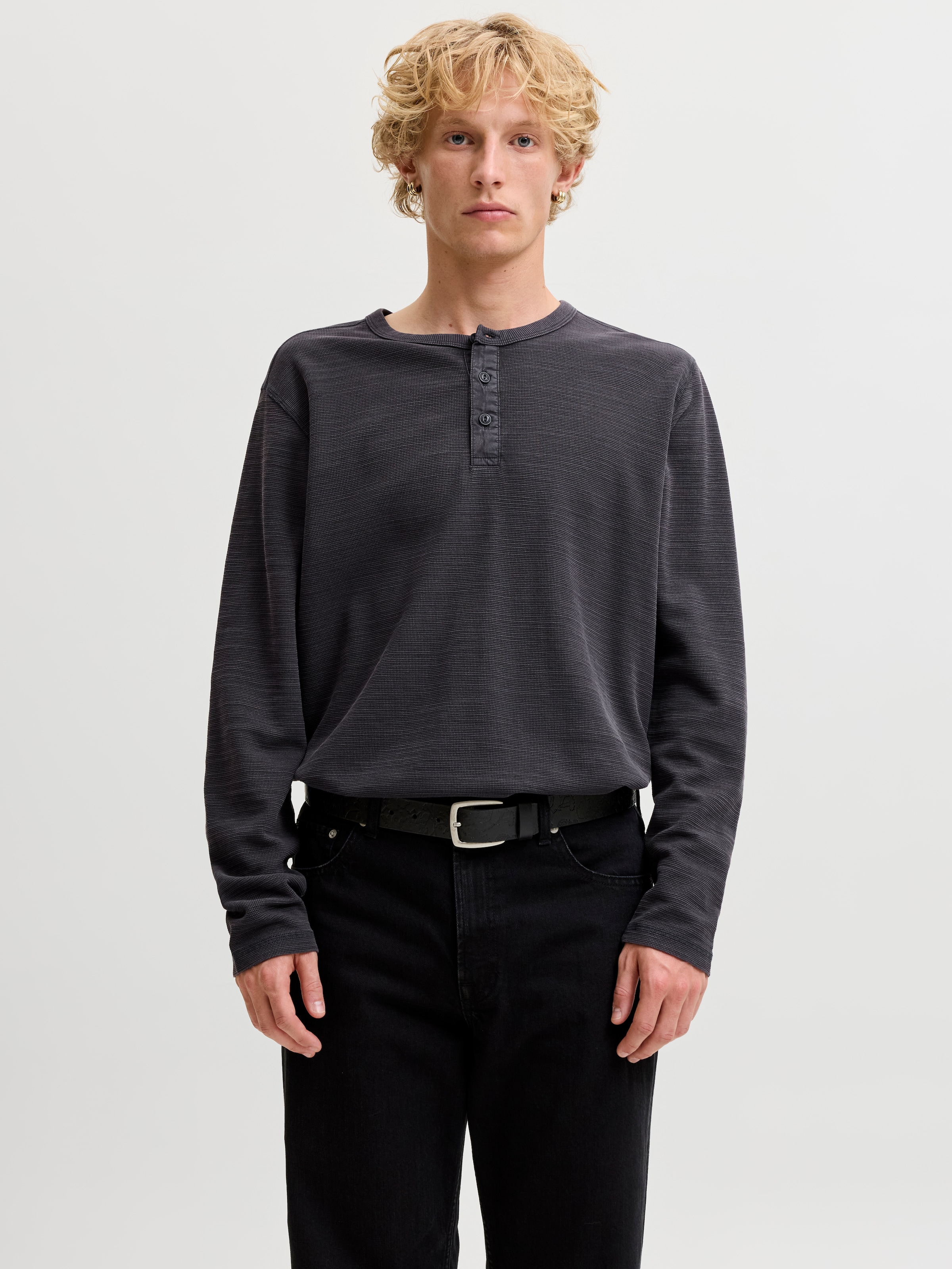 Jack & Jones T-shirt à manches longues »JPRBLUAARON LS HENLEY TEE« mélange de coton,