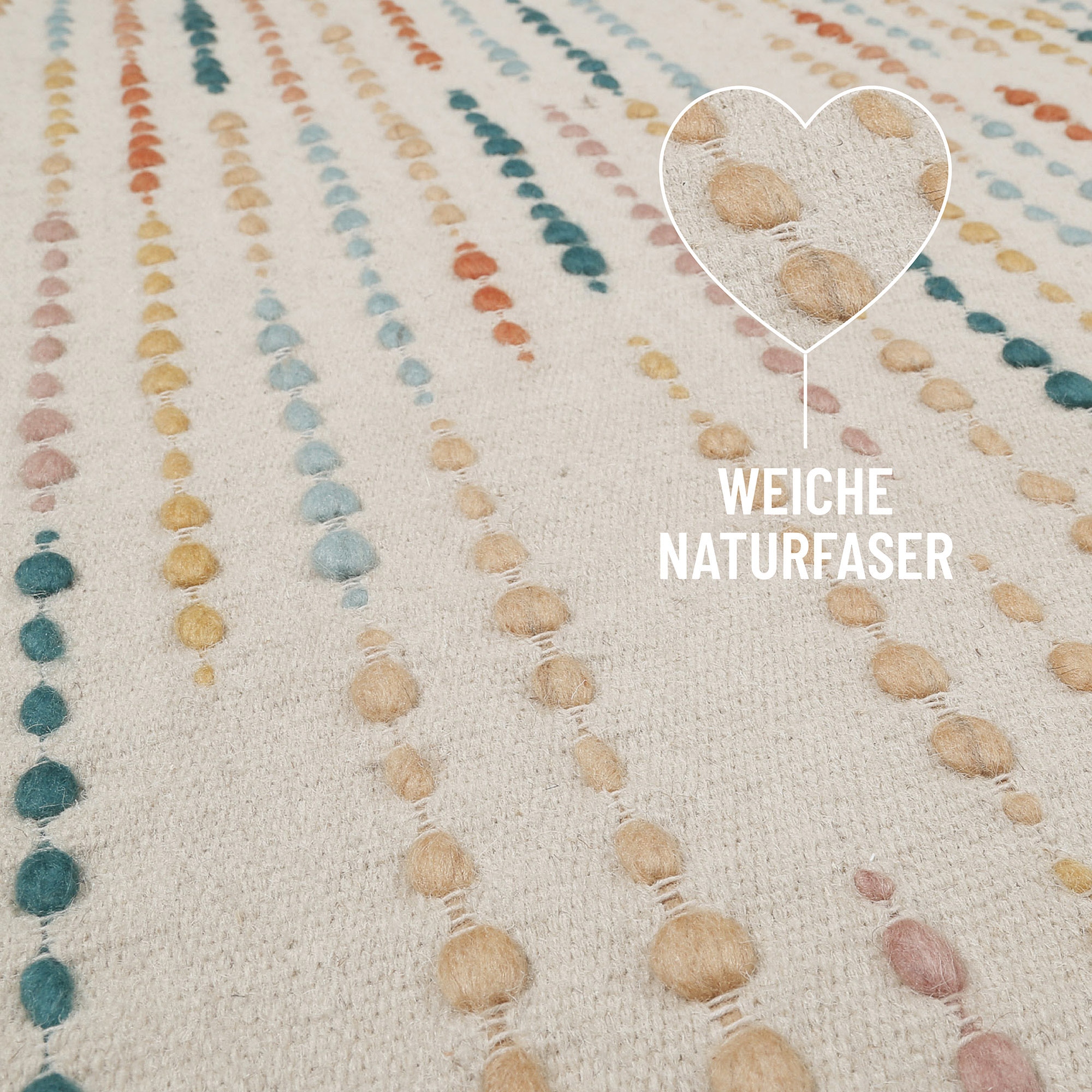 Wecon home Tapis »Maddie« Rectangulaire 11 mm Höhe handgewebt, robust, strapazierfähig, skandinavisch, Naturfaser