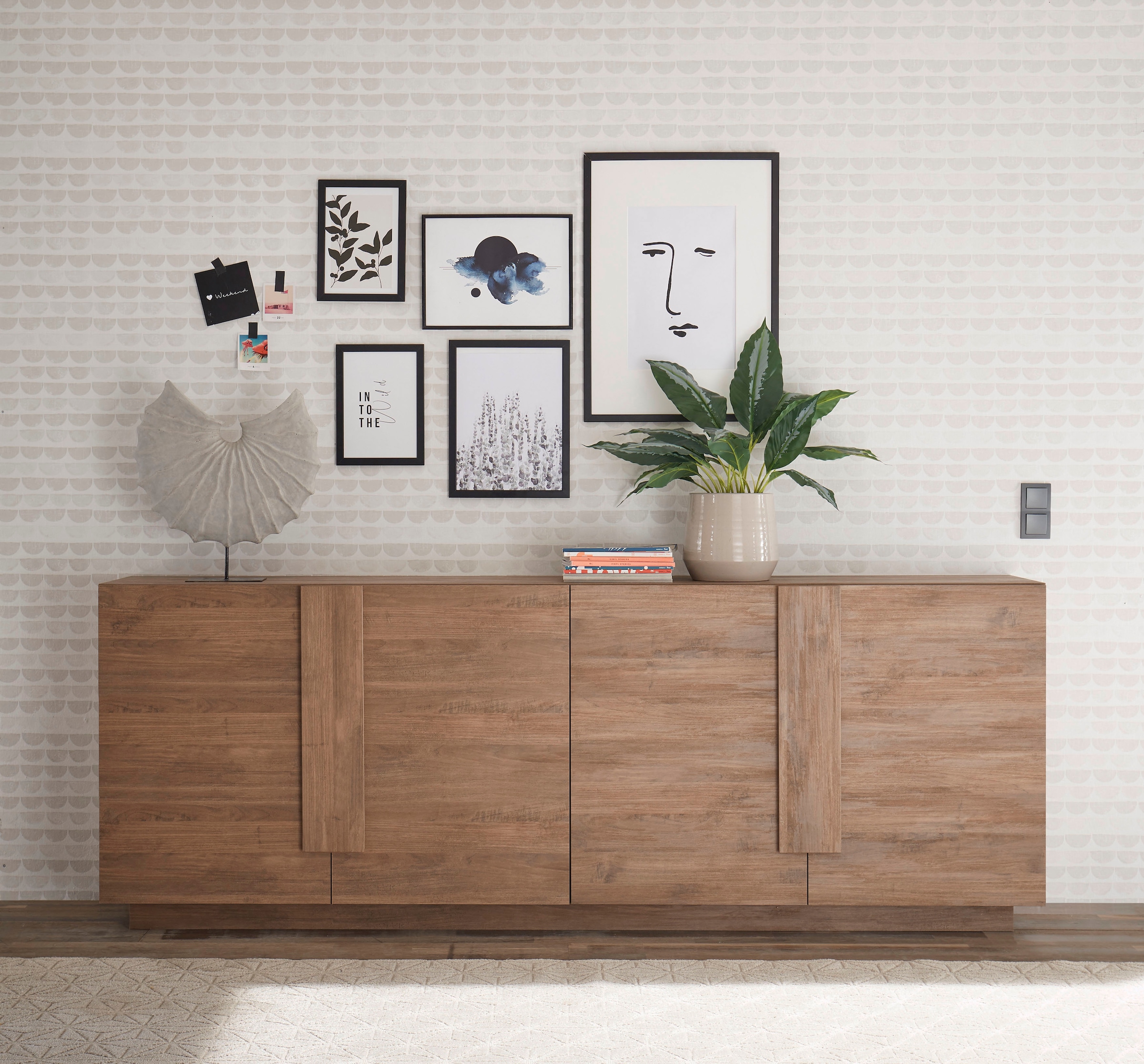 Home affaire Sideboard »Jupiter, Breite 241 cm, Kommode 4 Türen - Soft Closing, Anrichte« moderne Griffblende, FSC®, cleveres Stauraumkonzept