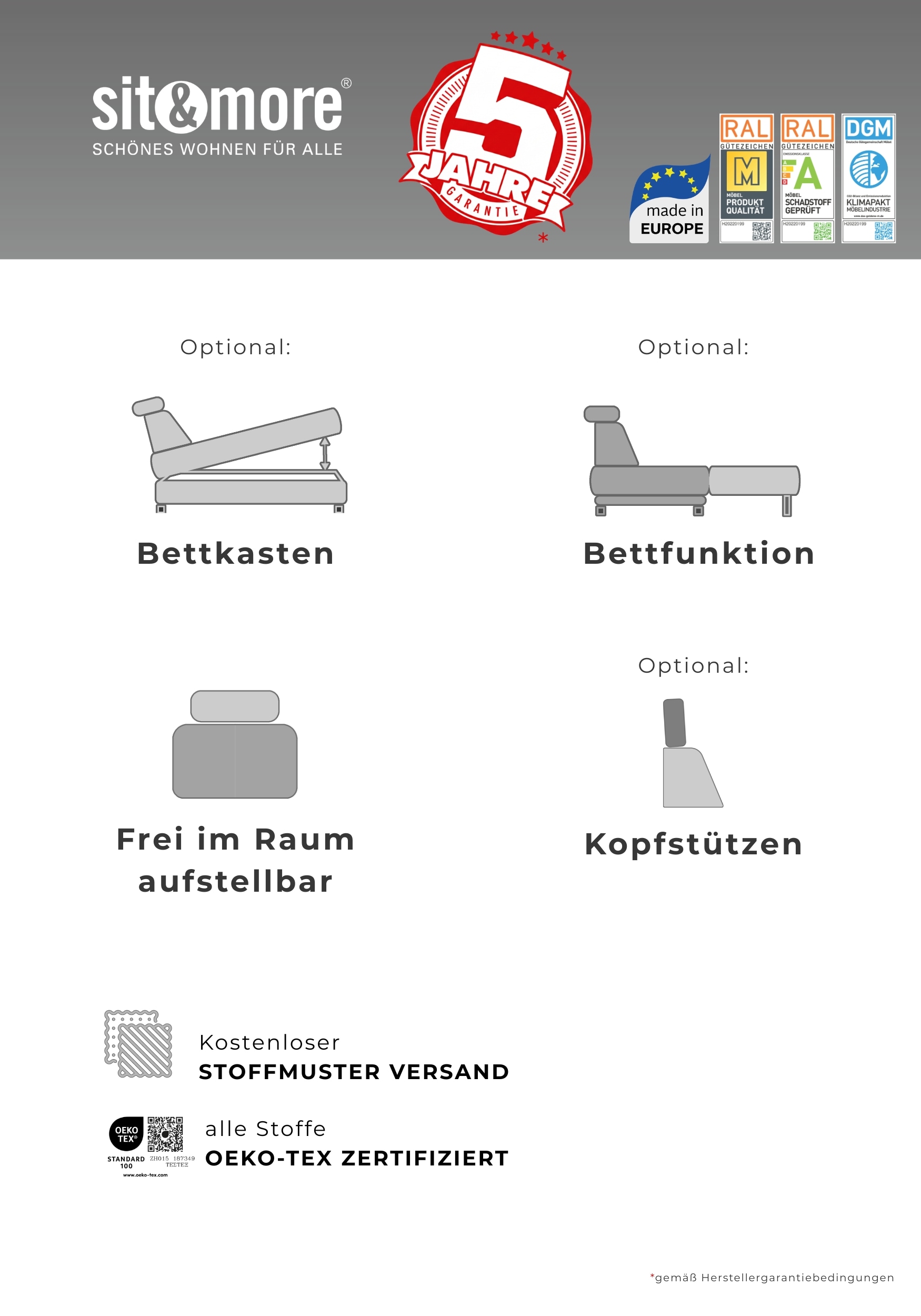 sit&more Ecksofa »Pablo L-Form« wahlweise mit Schlaffunktion und Bettkasten