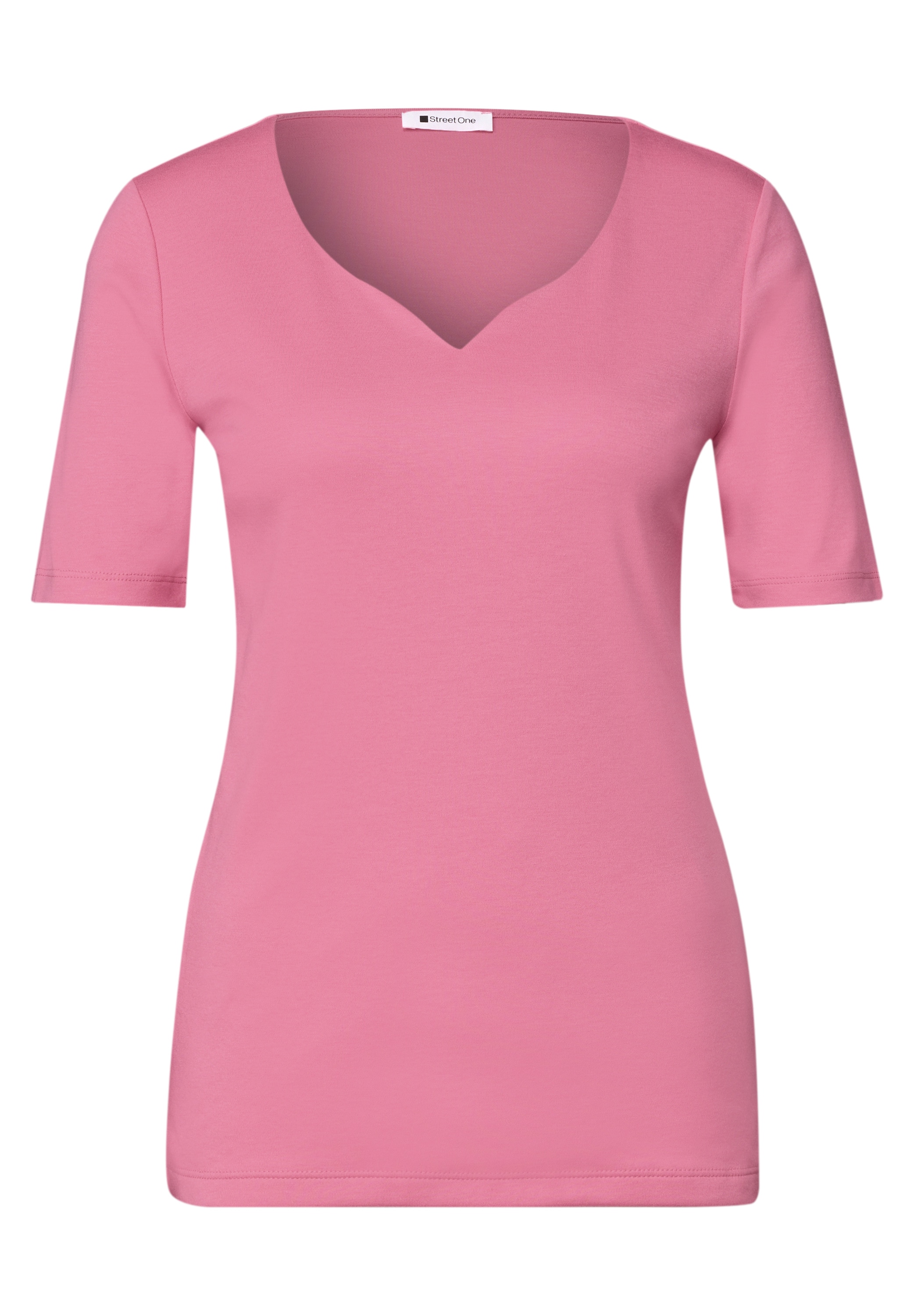 STREET ONE T-Shirt »Style Ada« Sommershirt mit Herzausschnitt