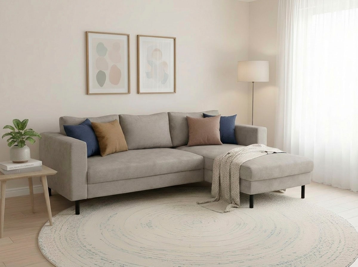 TRENDMANUFAKTUR Ecksofa »Amazing II, wahlw. mit Schlaffunktion & Bettkasten, Fuss schwarz« Recamiere beidseitig montierbar, L-Form,in Cord o. Struktur, B: 232 cm
