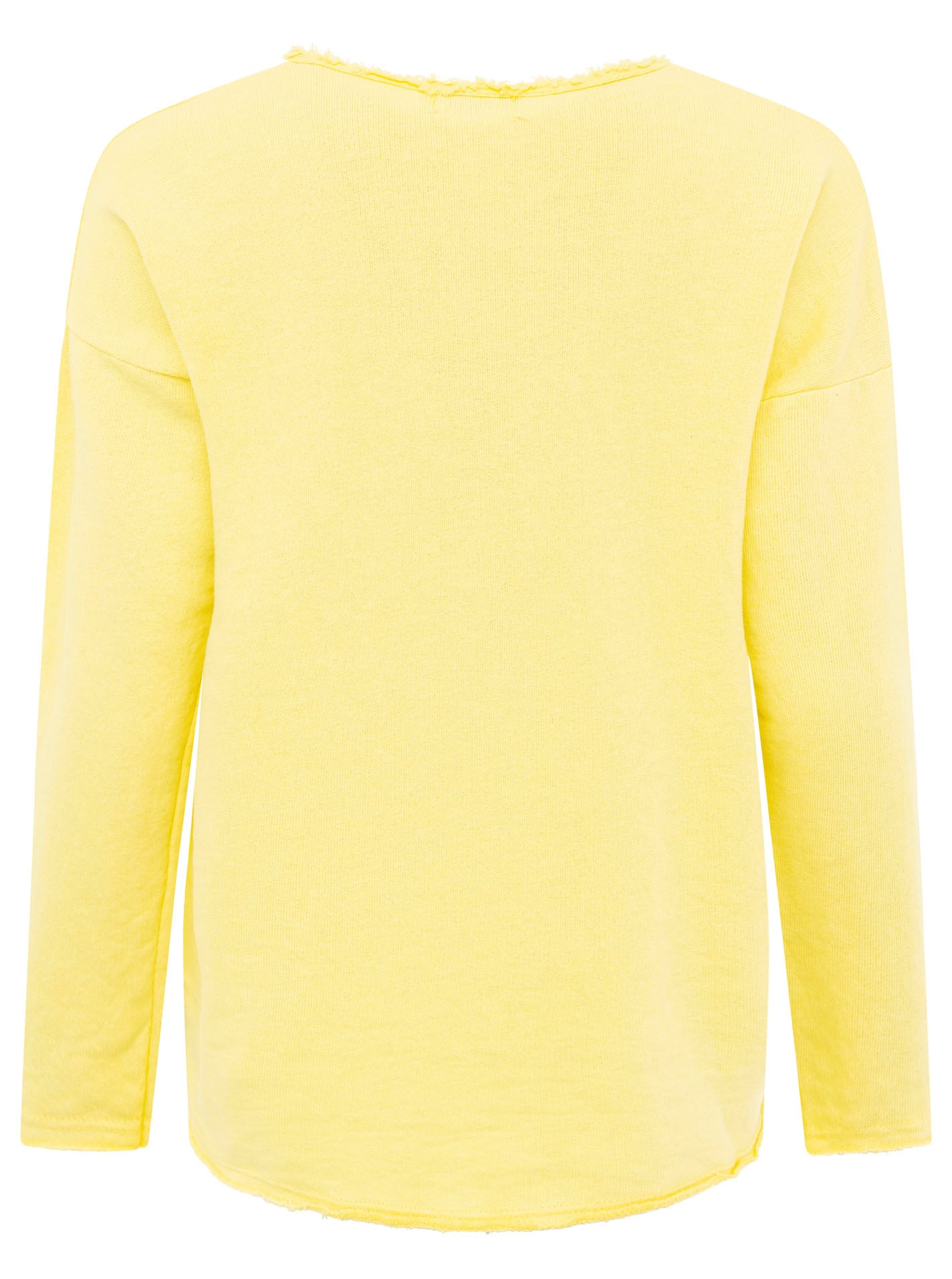 Zwillingsherz Sweatshirt »"Positive Mind"« ausgefranster V-Ausschnitt, Used Look, Langarm, Schriftzug