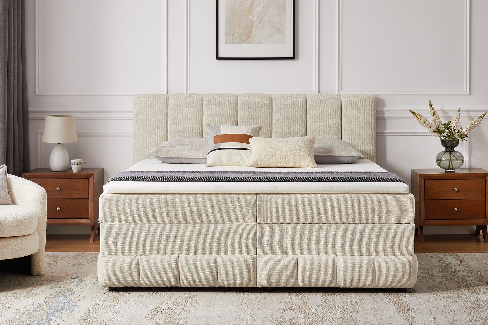 GOODproduct Lit de boxe »Likely inkl. Bettkasten, Liegefläche 180x200 cm, in Boxspring-Optik« inkl. Topper & Aufbauvideo, erhältlich in verschiedenen Farben