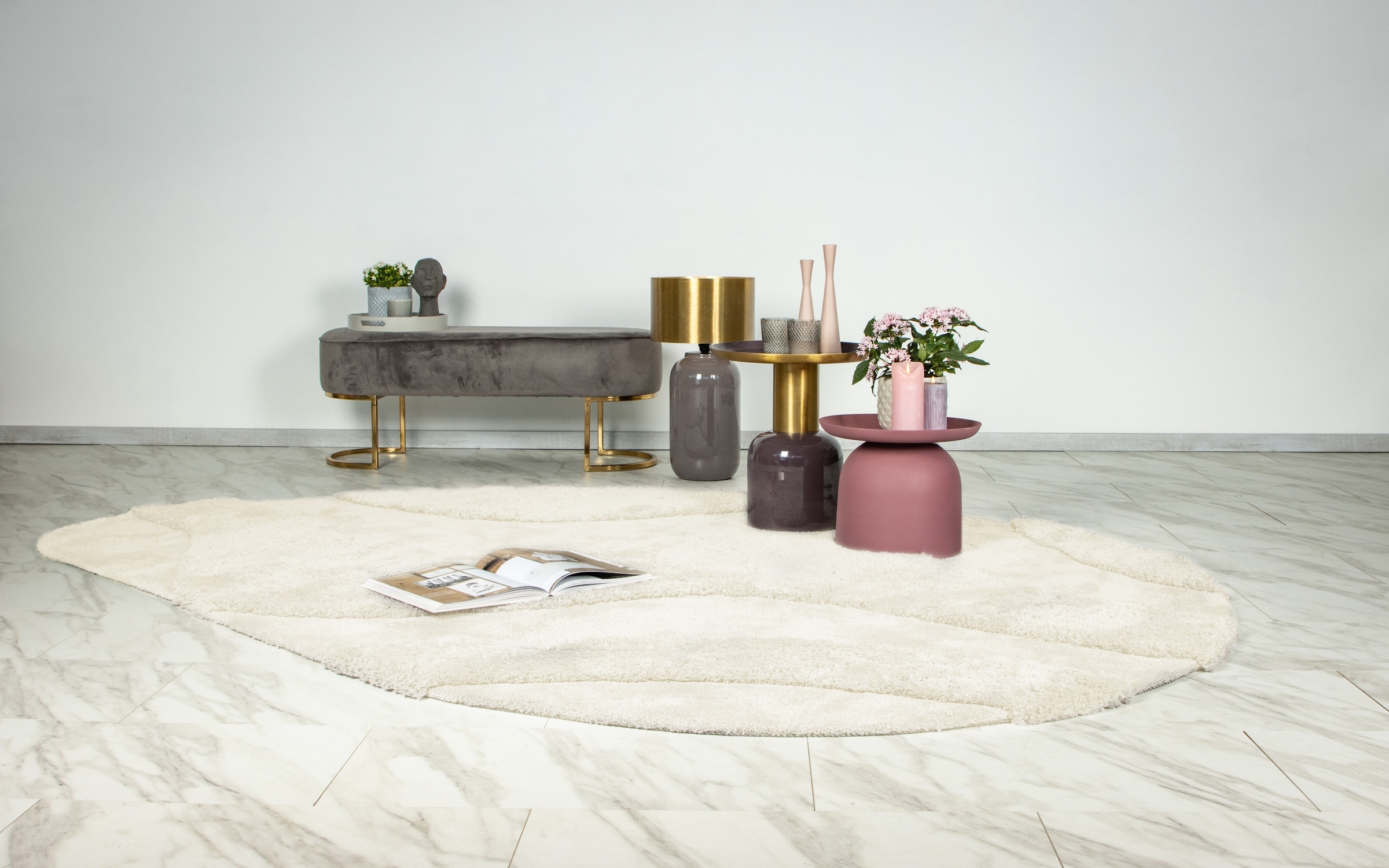 Kayoom Tapis »Pulp 225« ovale 20 mm Höhe Poils longs, structure haute-basse, forme particulière. toutes pièces