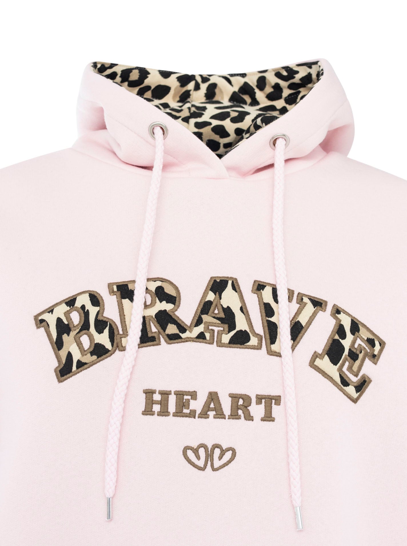 Zwillingsherz Hoodie »"BRAVE Heart"«, motif léopard brodé, capuche avec motif léopard, poche kangourou
