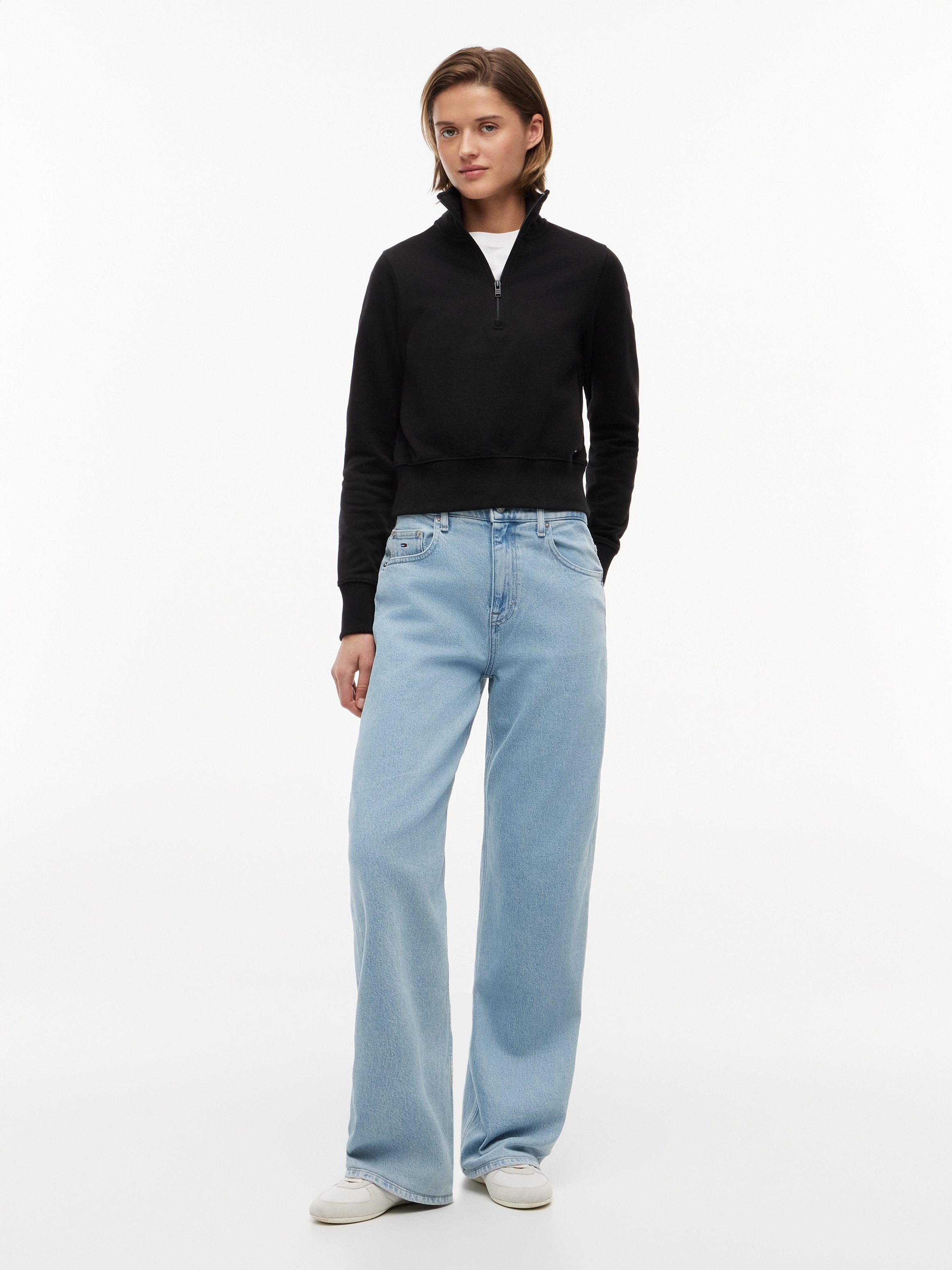 Tommy Jeans Sweat-shirt »TJW SLIM S FLAG 1/4 ZIP MOCKNECK«, Coton, coupe slim
