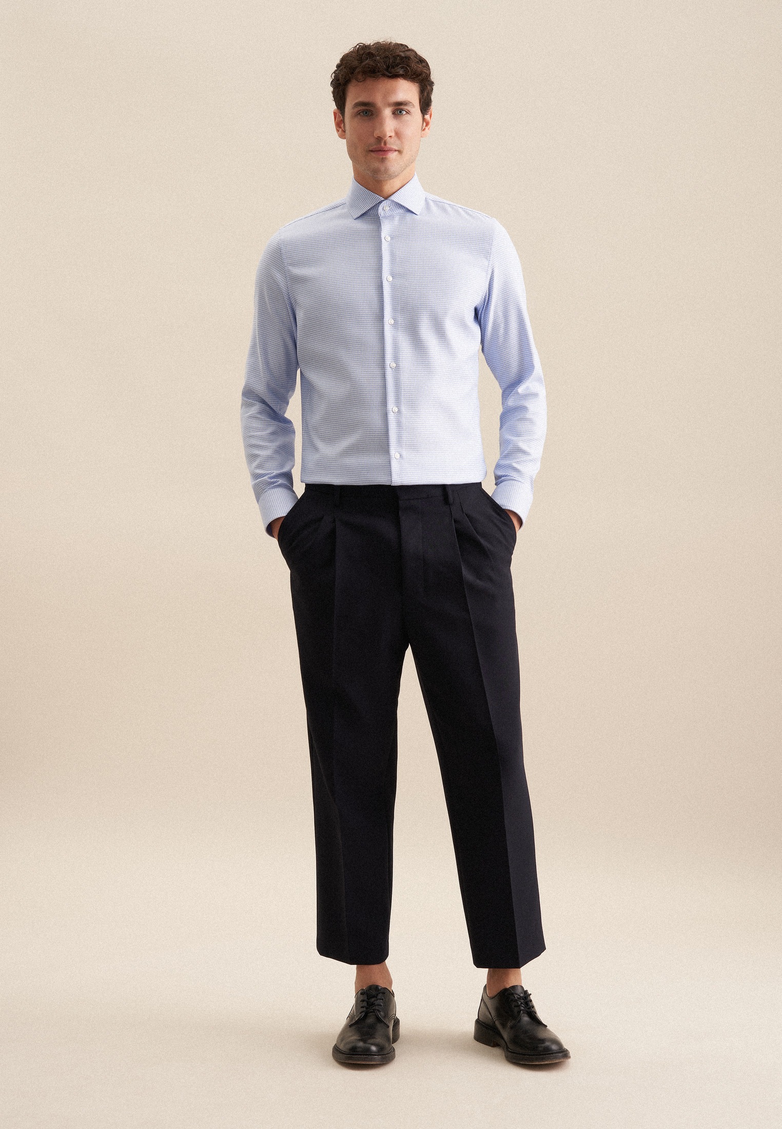 seidensticker Businesshemd »Slim«, Slim 1/1 Kentkragen Struktur
