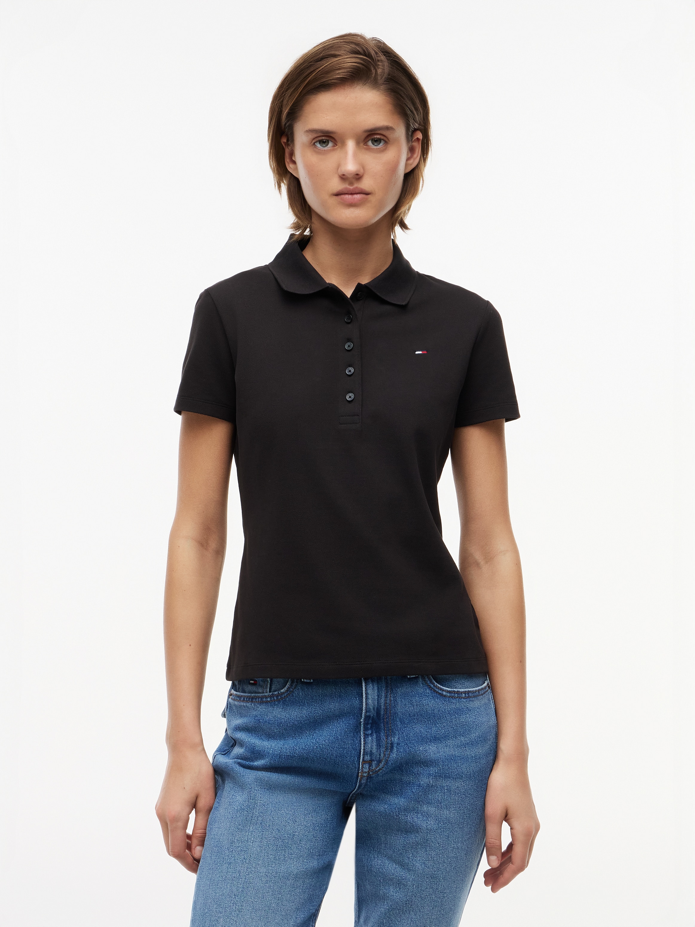 Tommy Jeans Polo »TJW SLIM ESSENTIAL SS POLO« Mélange de coton, coupe slim