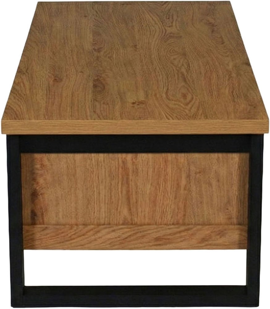 Jahnke Table basse »RIVA COFFEE« table basse avec rangement & portes coulissantes, effet chêne, largeur : 108,5 cm