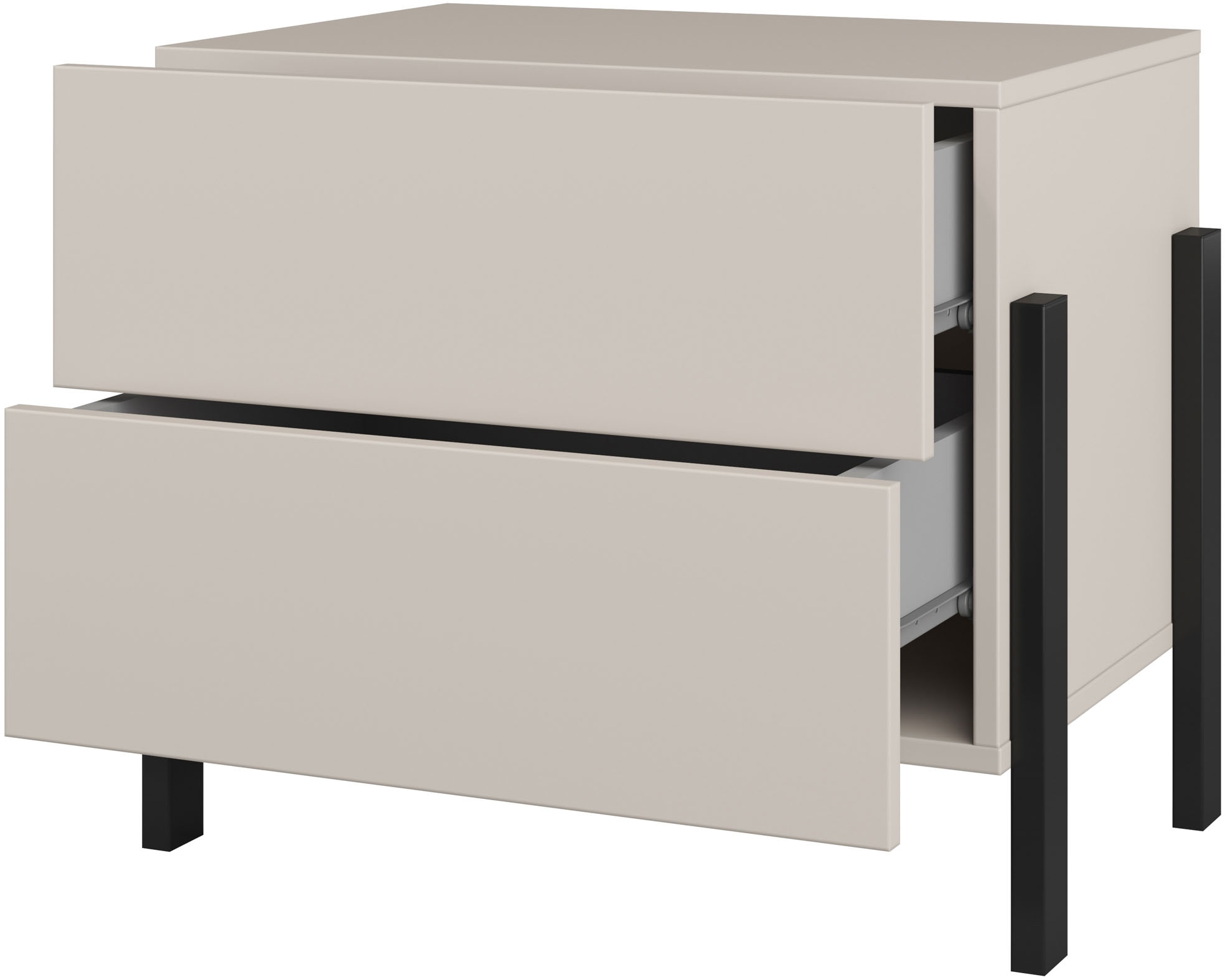 Home affaire Table de nuit »Jukon, Breite 59 cm, moderne Kommode mit zwei Schubladen« Nako mit zwei Schubladen, push to open Funktion