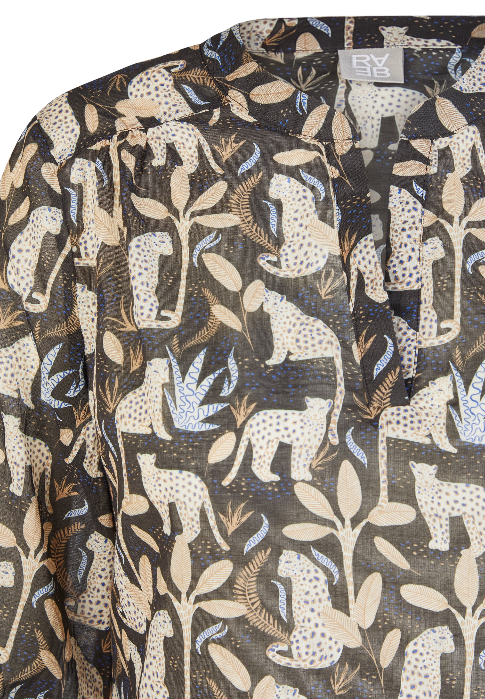 Rabe Druckbluse mit floralem Muster und Splitneck
